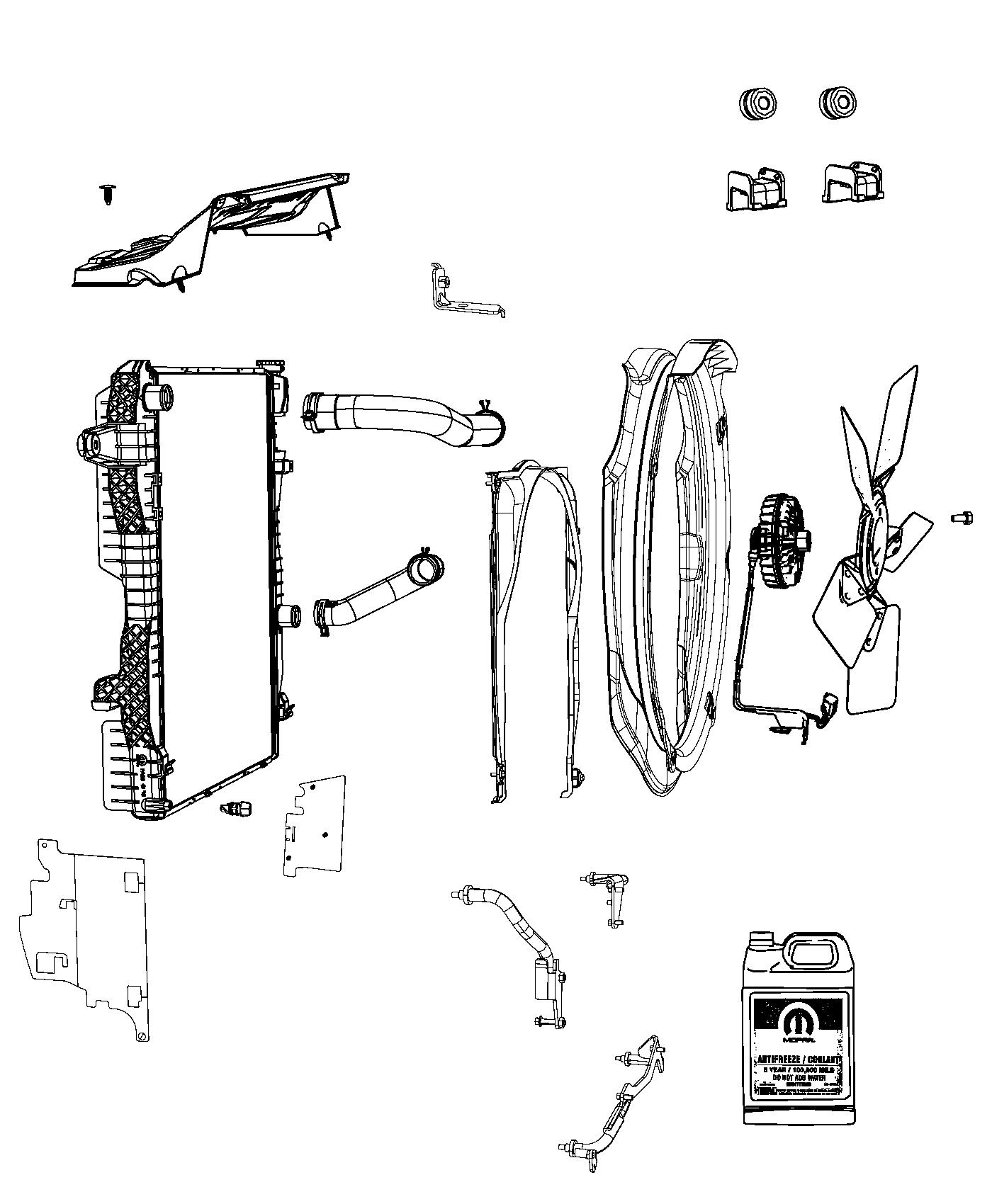 Diagram Radiator and Related Parts. for your Ram