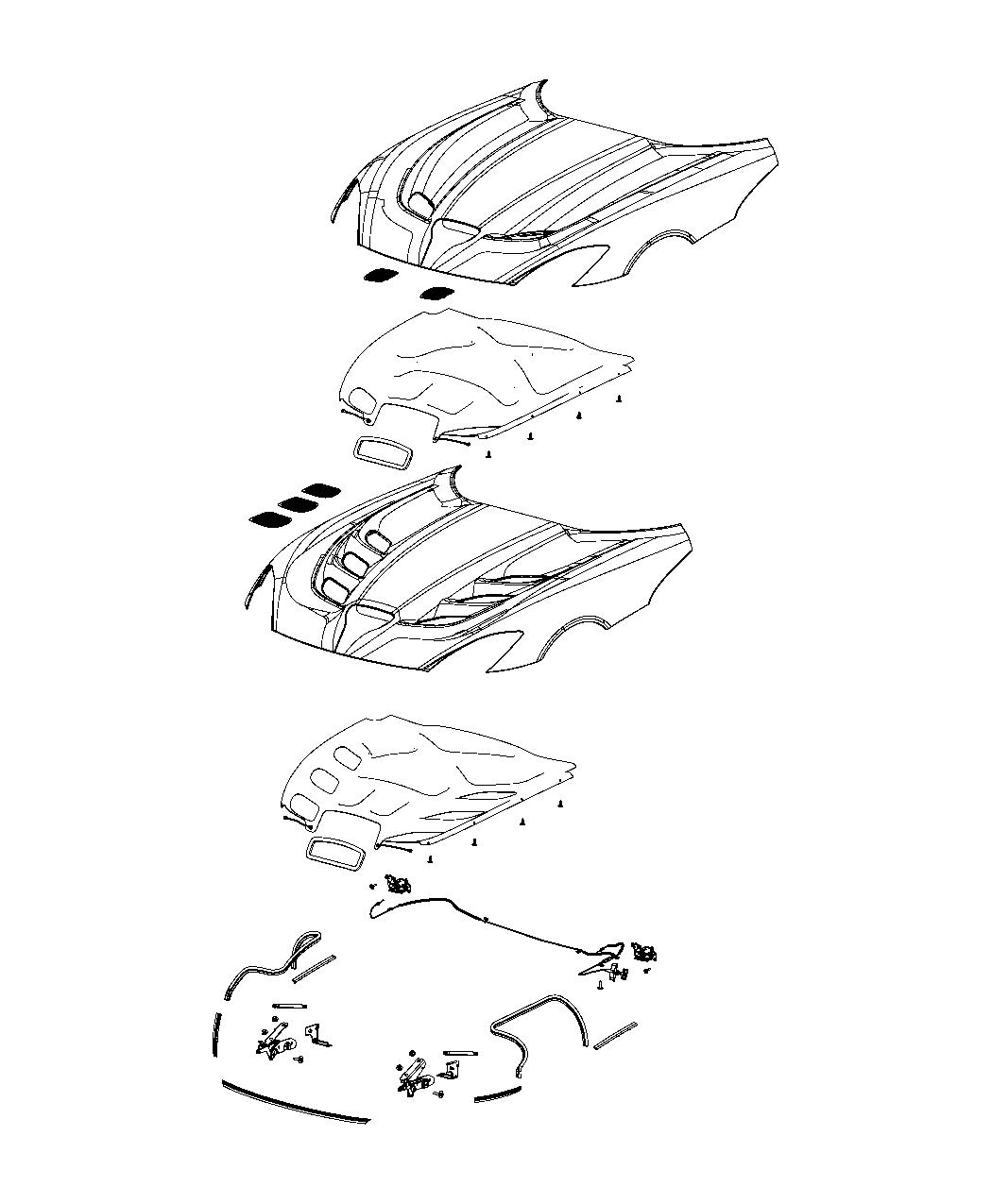 Diagram Hood and Related Parts. for your 1999 Chrysler 300  M 