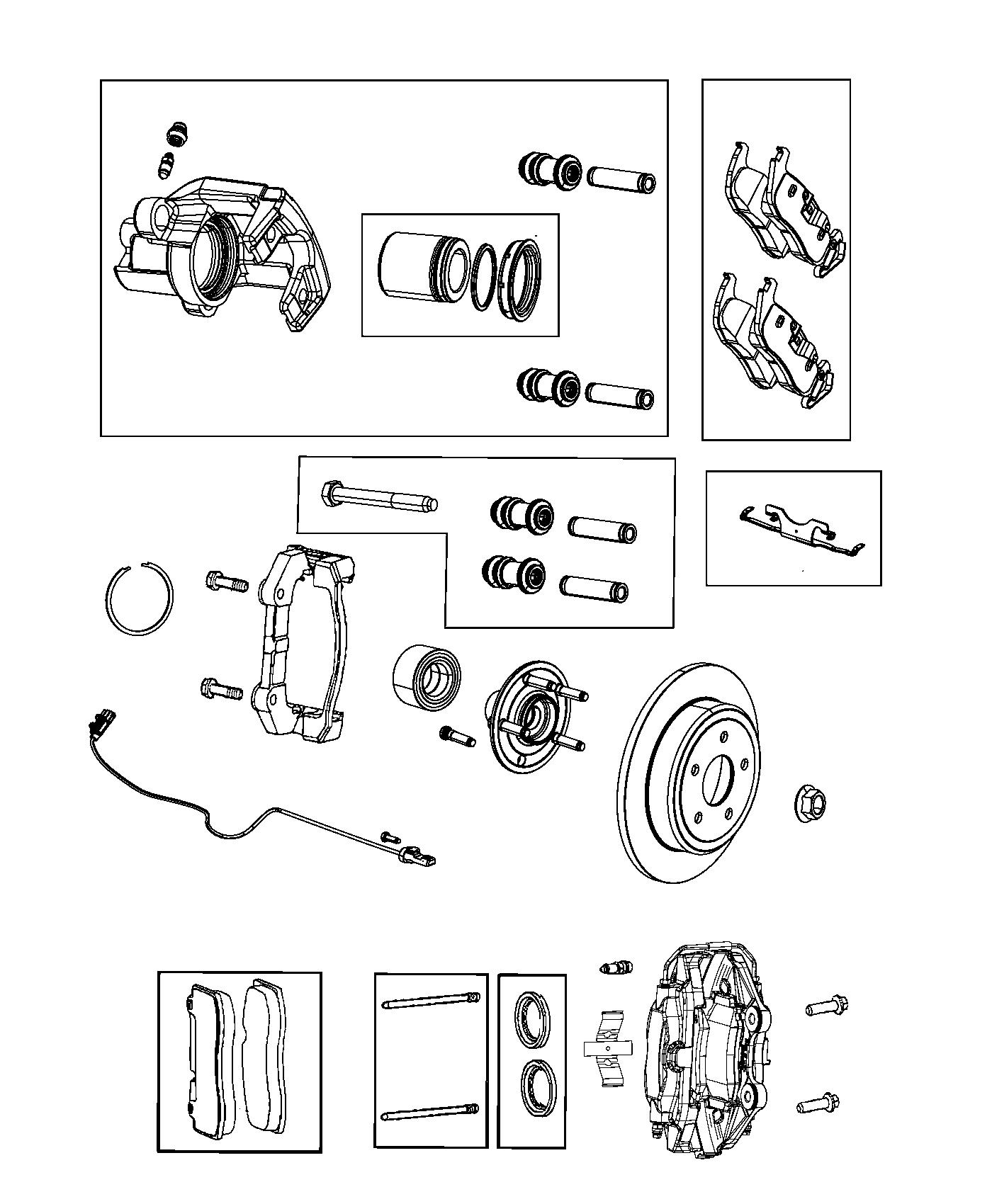 Diagram Brakes, Rear. for your Jeep Grand Cherokee  