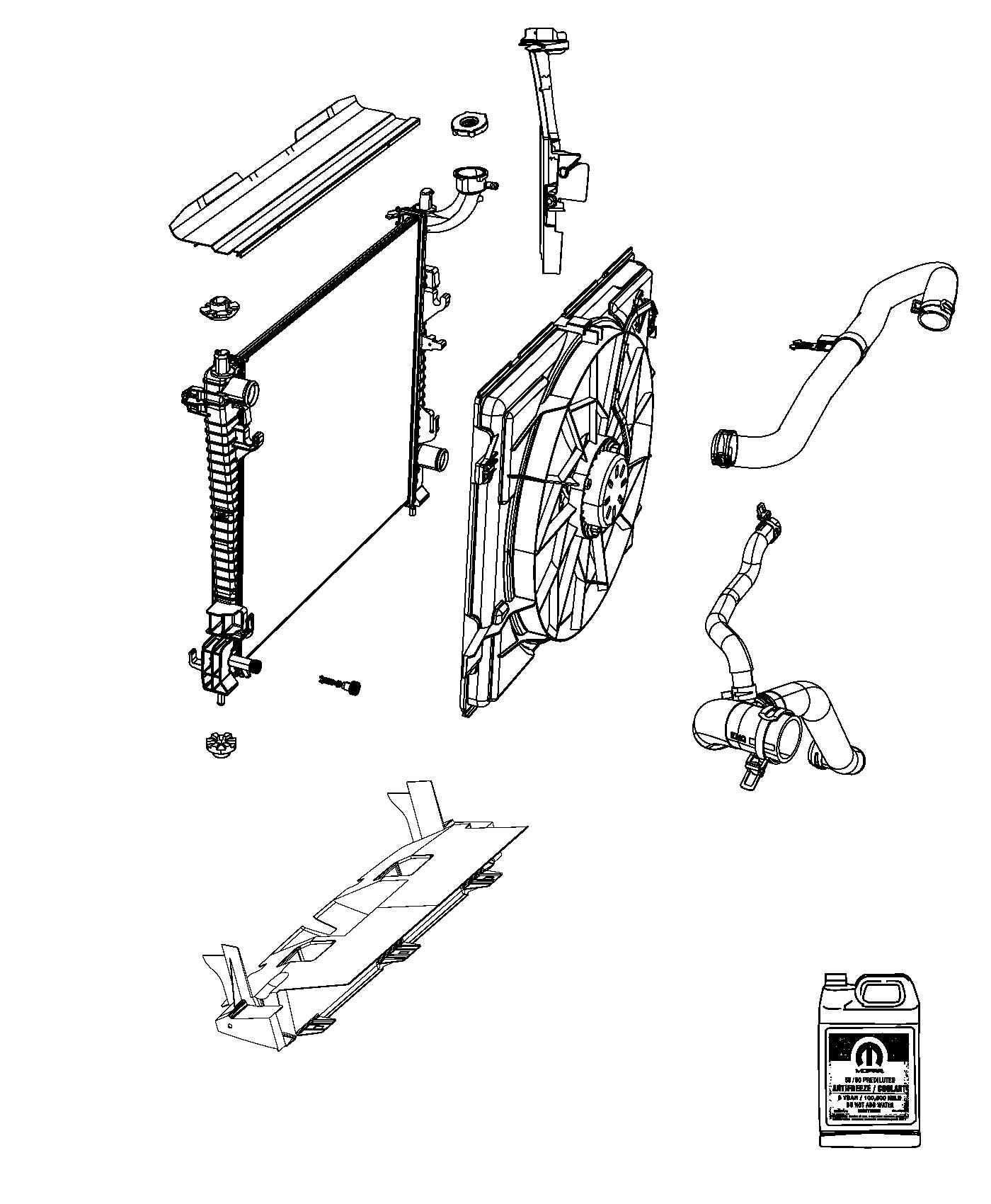 Diagram Radiator and Related Parts. for your 2003 Chrysler 300  M 