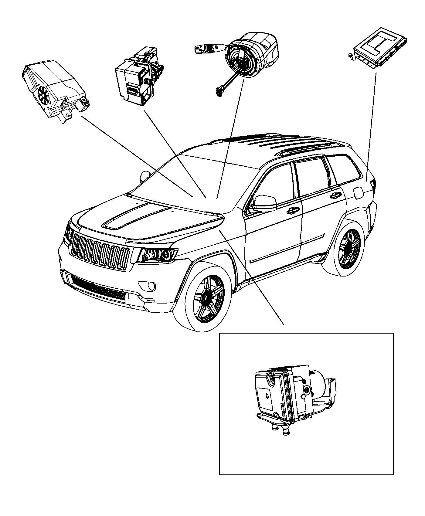 Diagram Modules, Brakes, Suspension, and Steering. for your Jeep