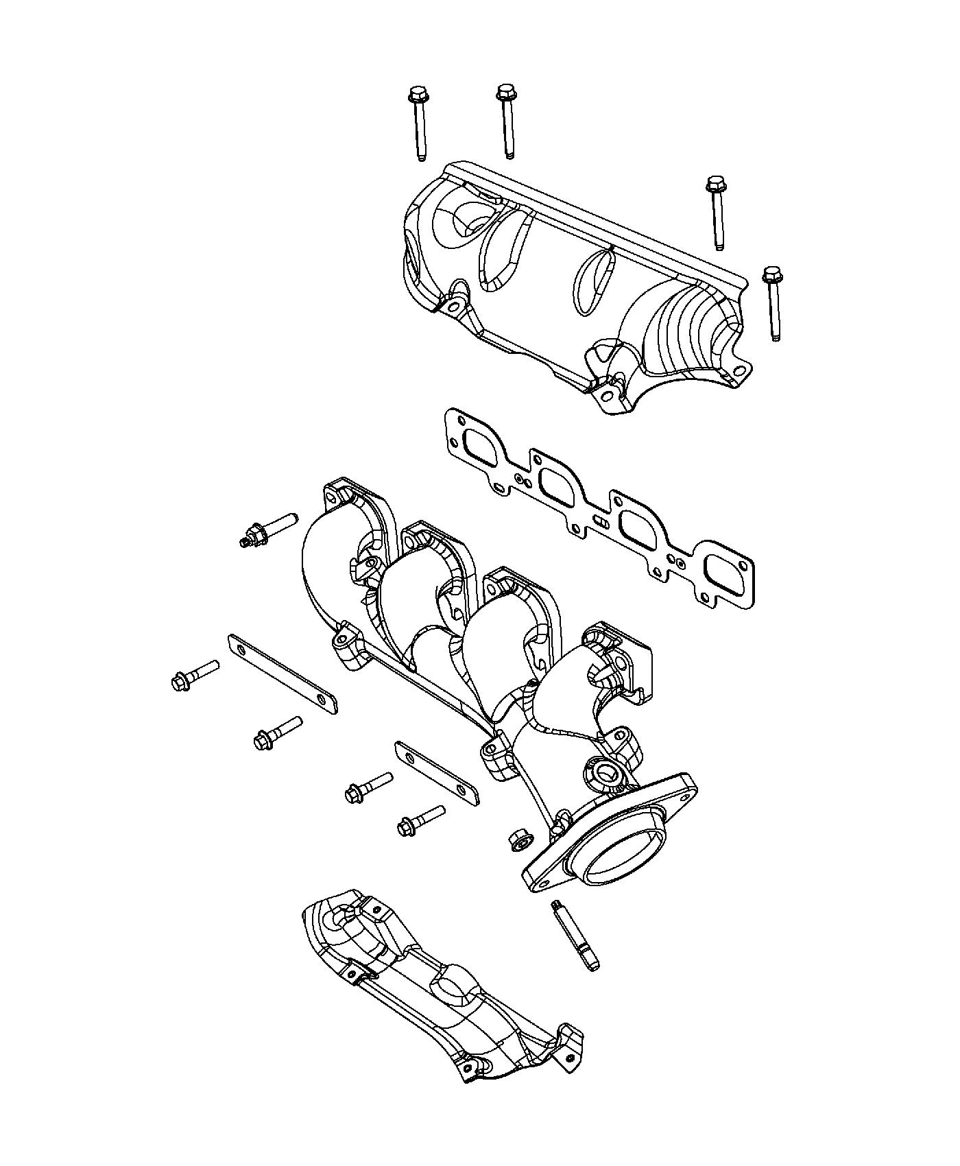 Diagram Exhaust Manifolds And Heat Shields 6.4L [6.4L V8 SRT HEMI MDS Engine]. for your 2023 Jeep Grand Cherokee LAREDO  