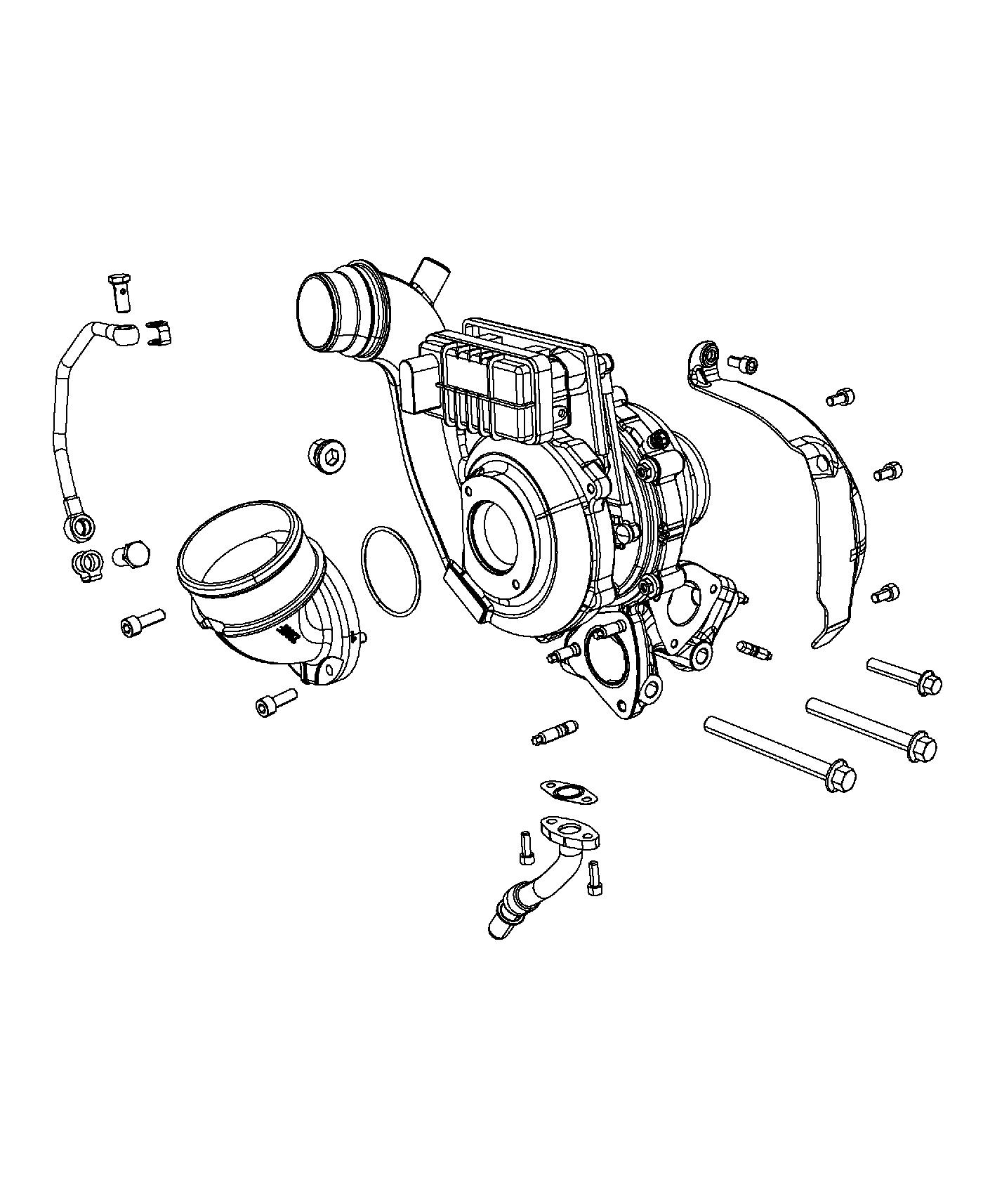 Diagram Turbocharger And Oil Tubes/Hoses 3.0L Diesel [3.0L V6 Turbo Diesel Engine]. for your Jeep