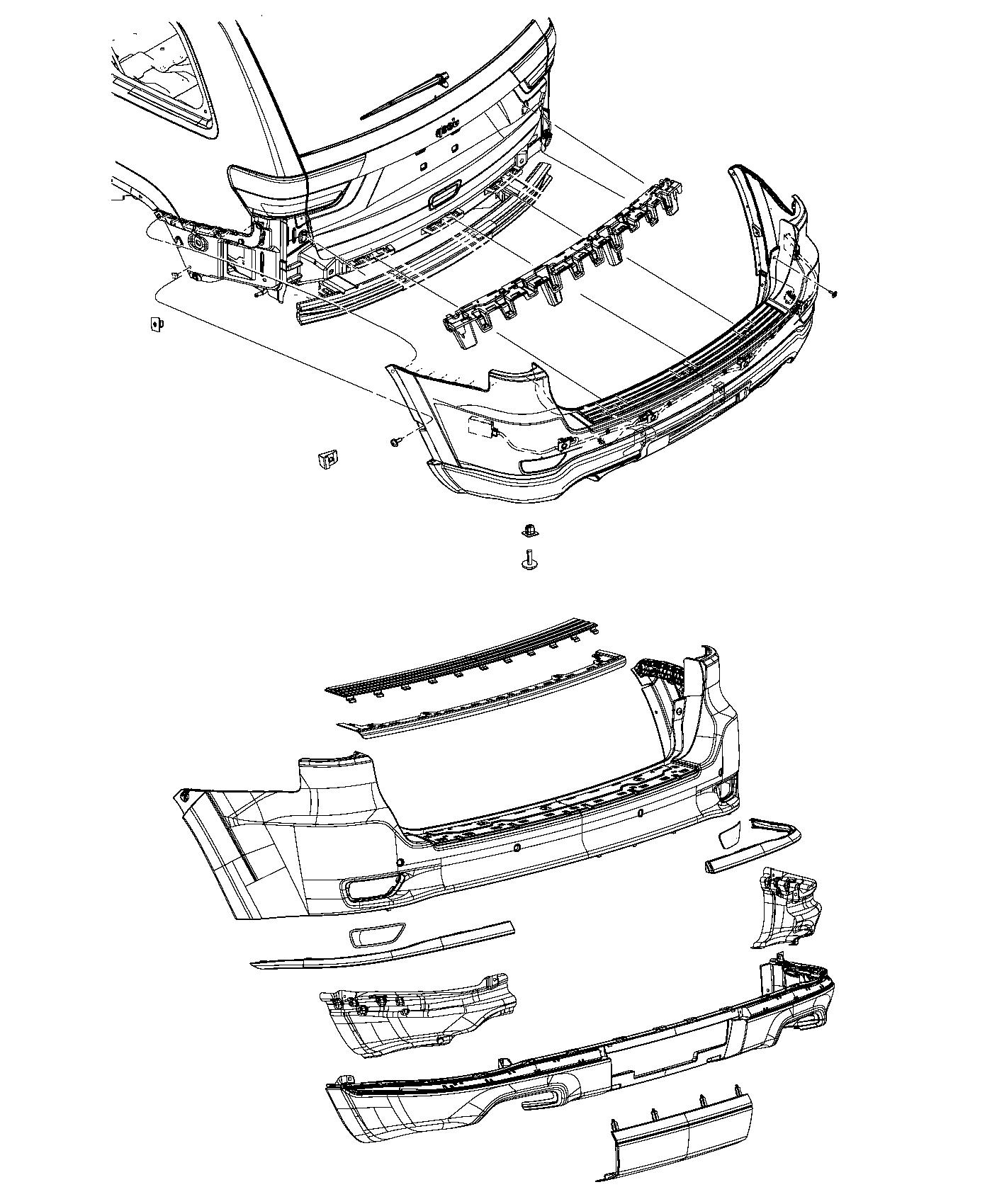 Diagram Fascia, Rear. for your Jeep