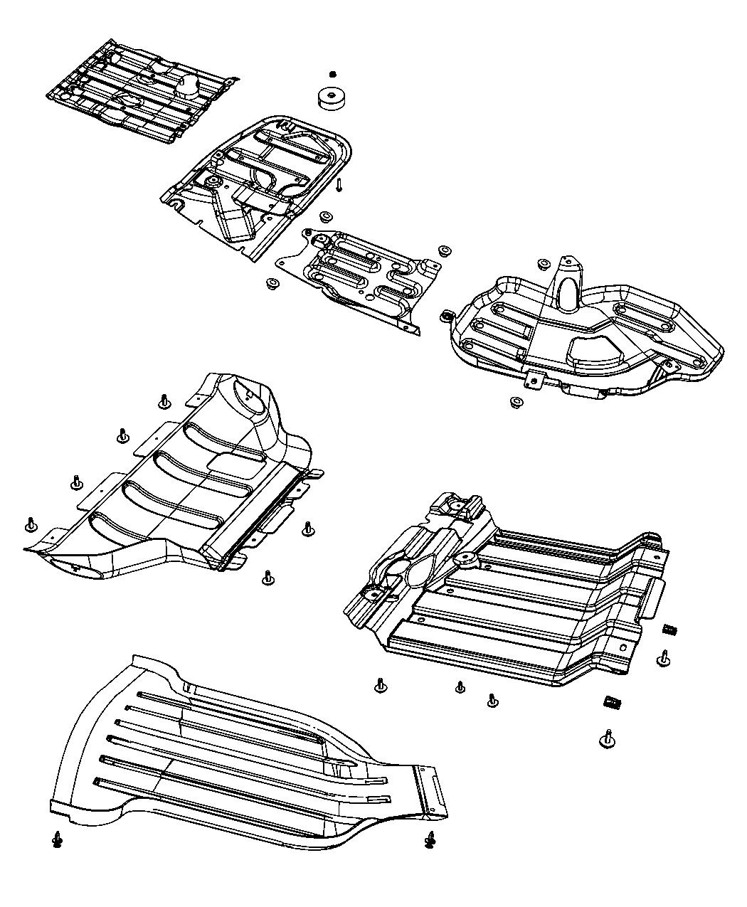 Diagram Underbody Shields And Plate. for your 2004 Chrysler 300  M 