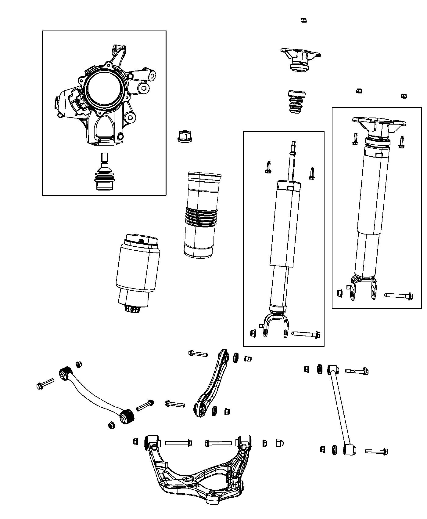 Diagram Suspension, Rear Quadra-Lift-Air and Rear Load Leveling. for your Jeep