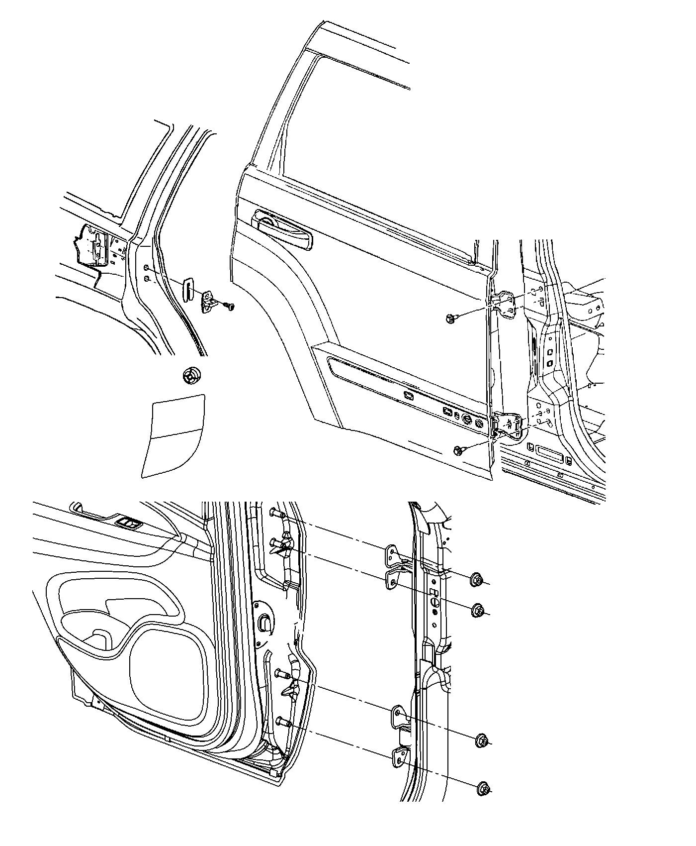 Diagram Rear Door, Shell and Hinges. for your Jeep