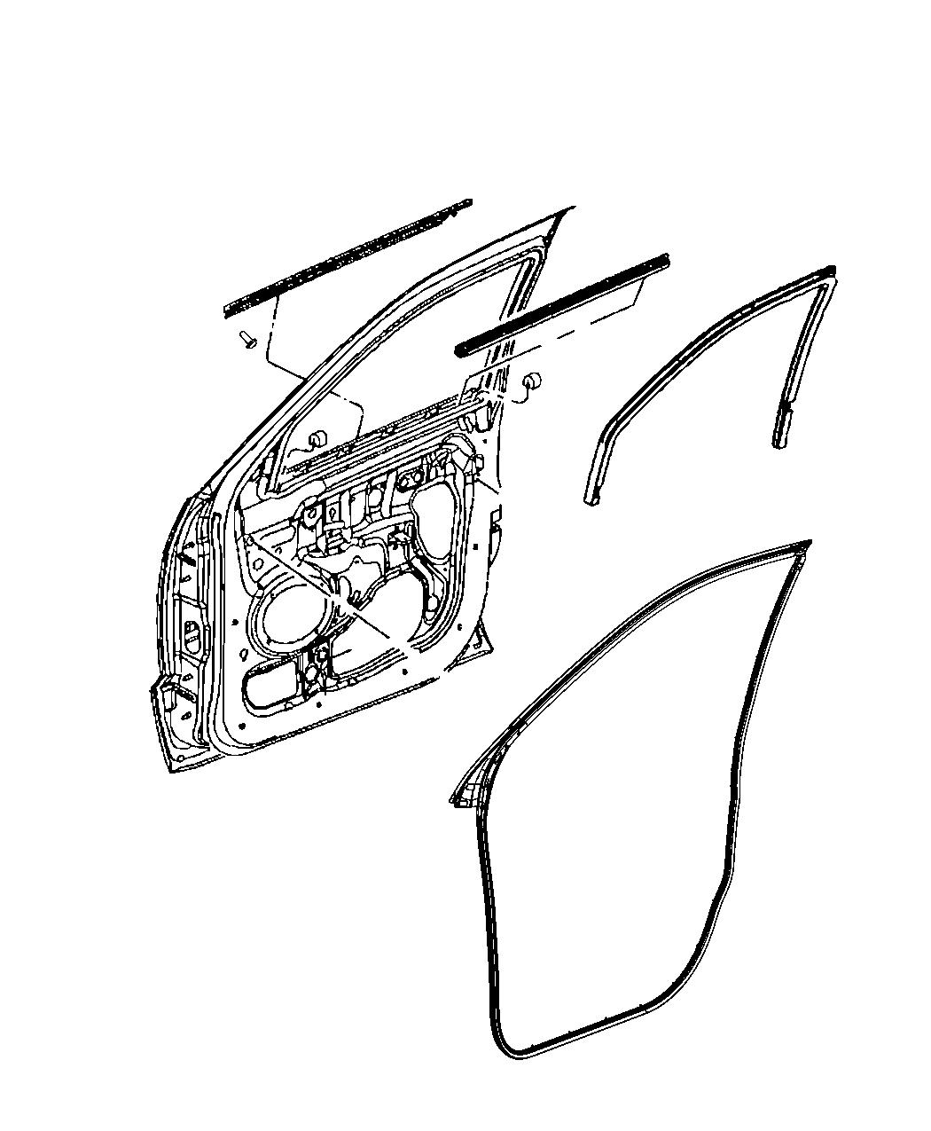 Diagram Weatherstrips, Front Door. for your 2009 Jeep Grand Cherokee   