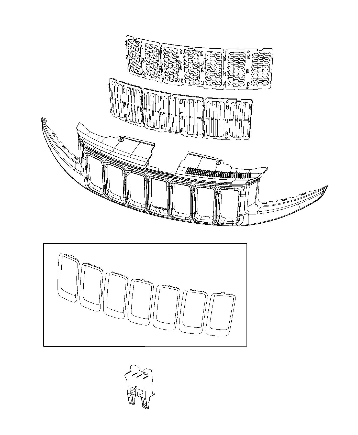 Diagram Grilles. for your 2007 Jeep Wrangler   