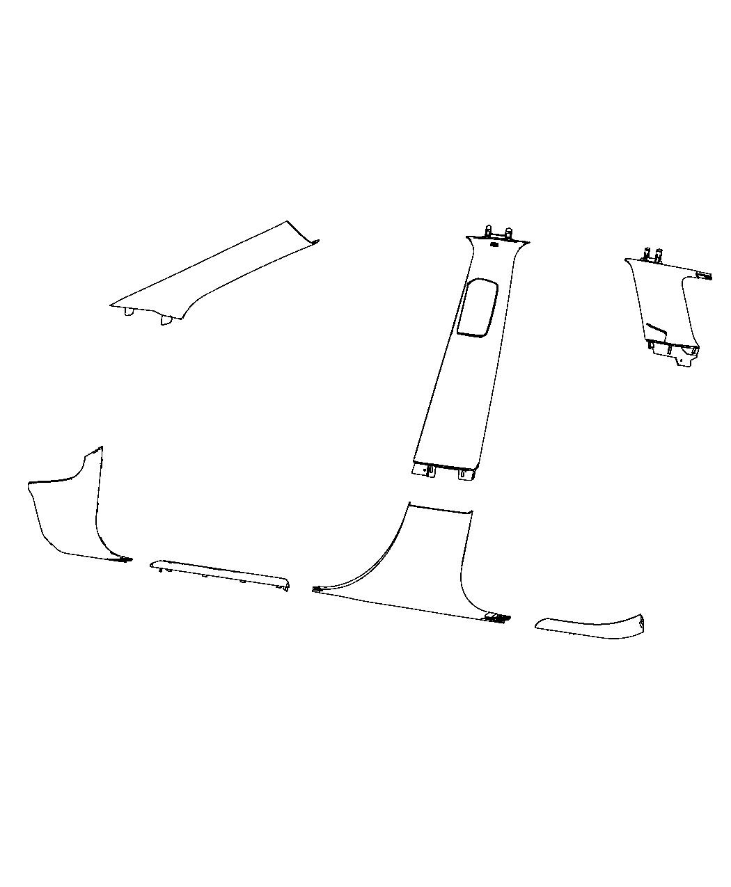 Diagram Interior Moldings and Pillars. for your Chrysler 300  M