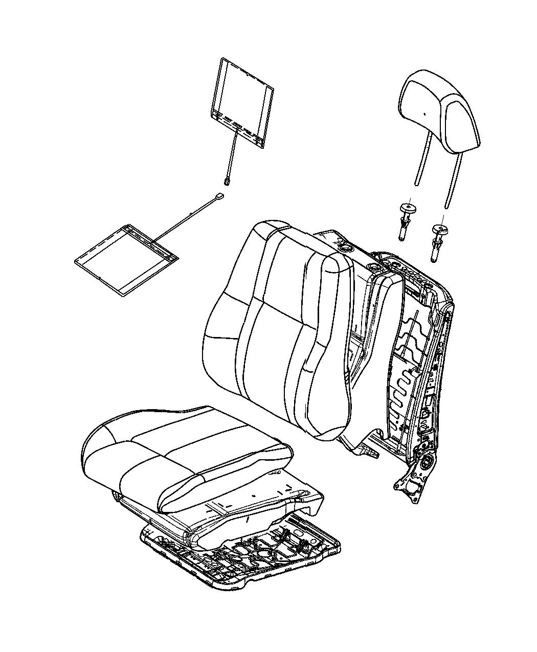 Diagram Front Seat - Bucket - Trim Code [DL]. for your 2000 Chrysler 300  M 