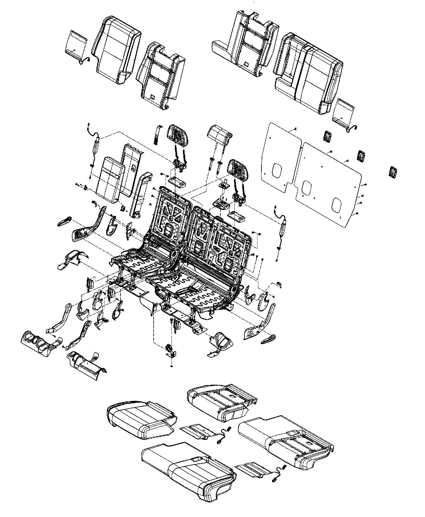 Diagram Rear Seat - Split Seat - Trim Code [DL]. for your Chrysler 300  M