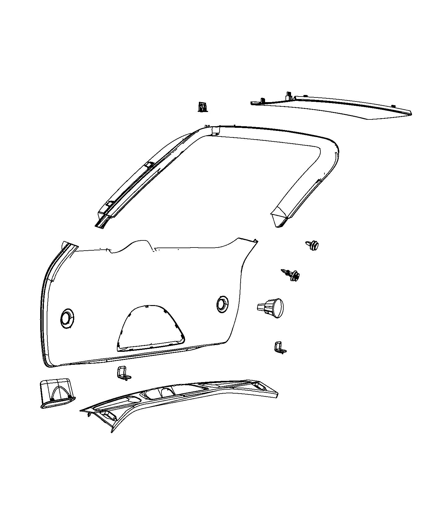 Diagram Liftgate Panels and Scuff Plate. for your Dodge