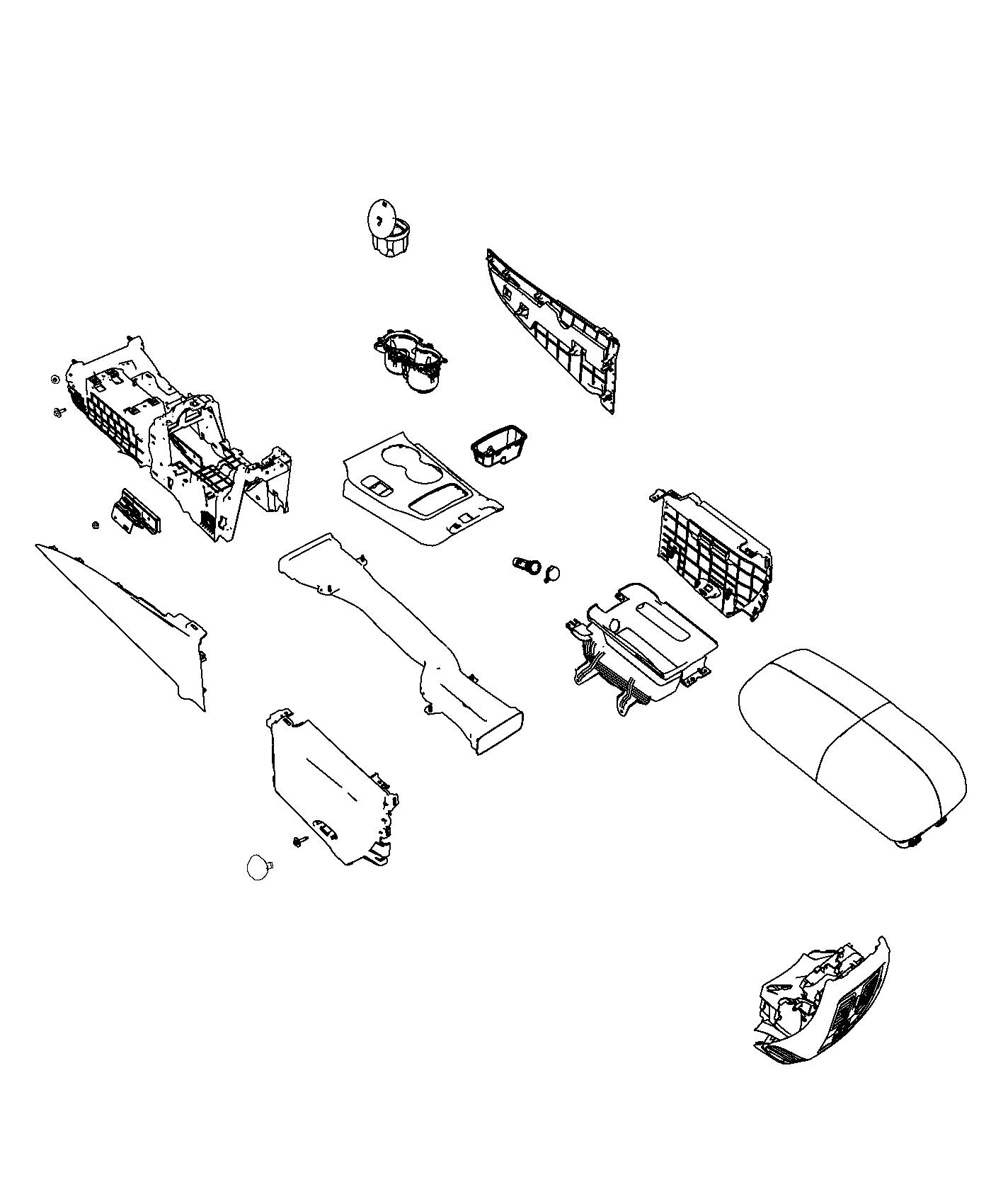 Diagram Floor Console Front. for your 2022 Jeep Grand Cherokee   