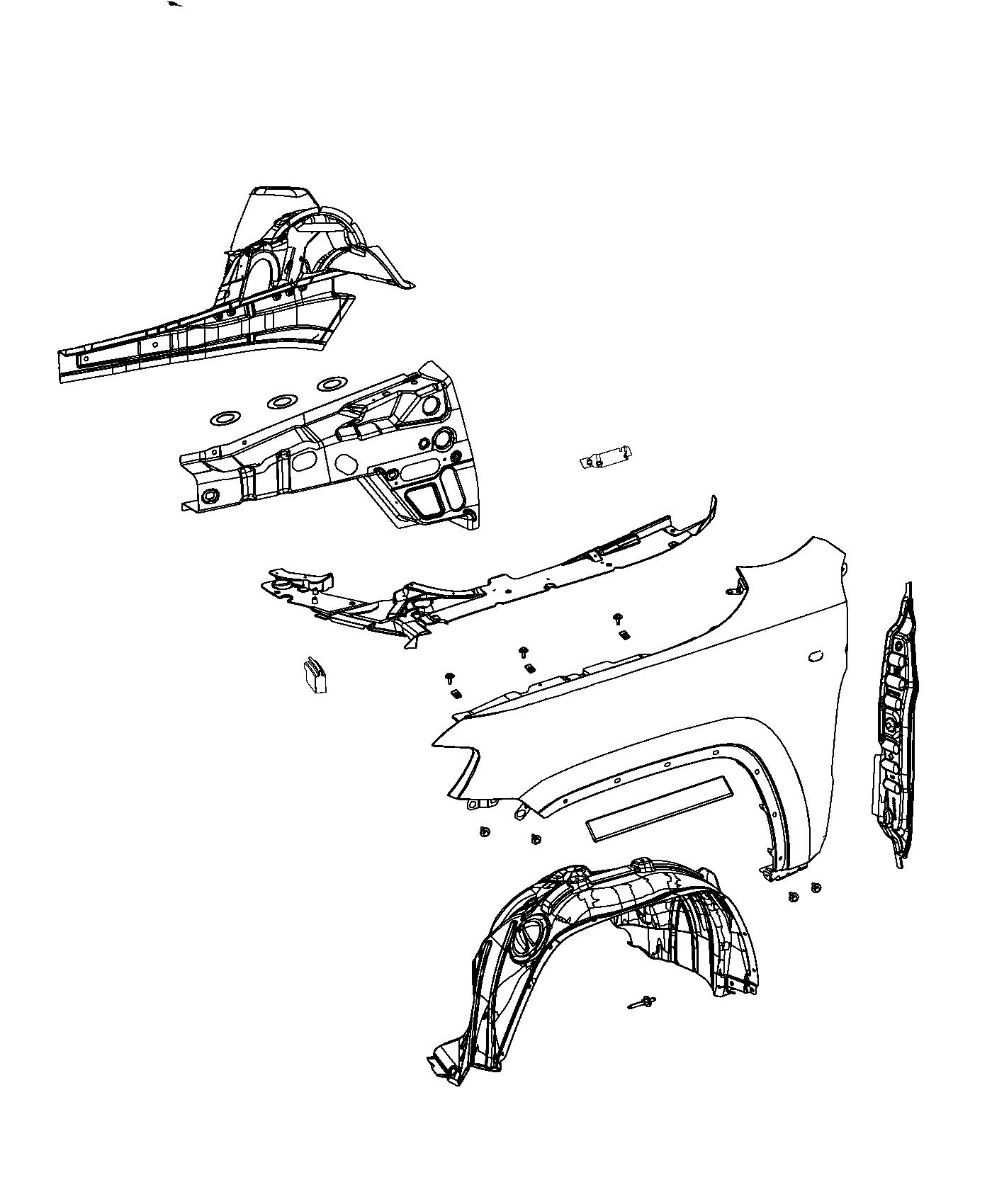 Diagram Front Fender and Shields. for your Jeep