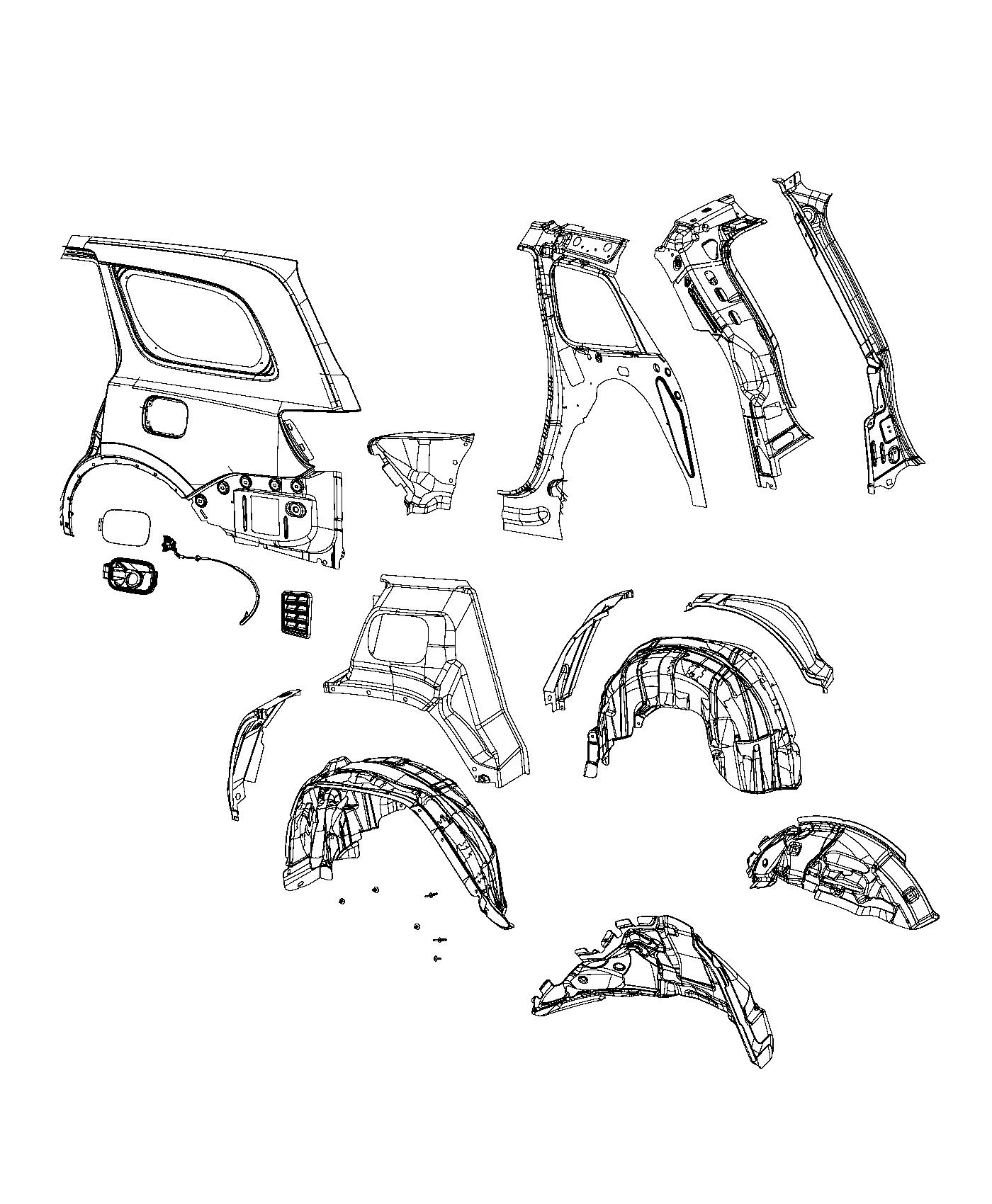 Quarter Panel and Fuel Filler Door. Diagram