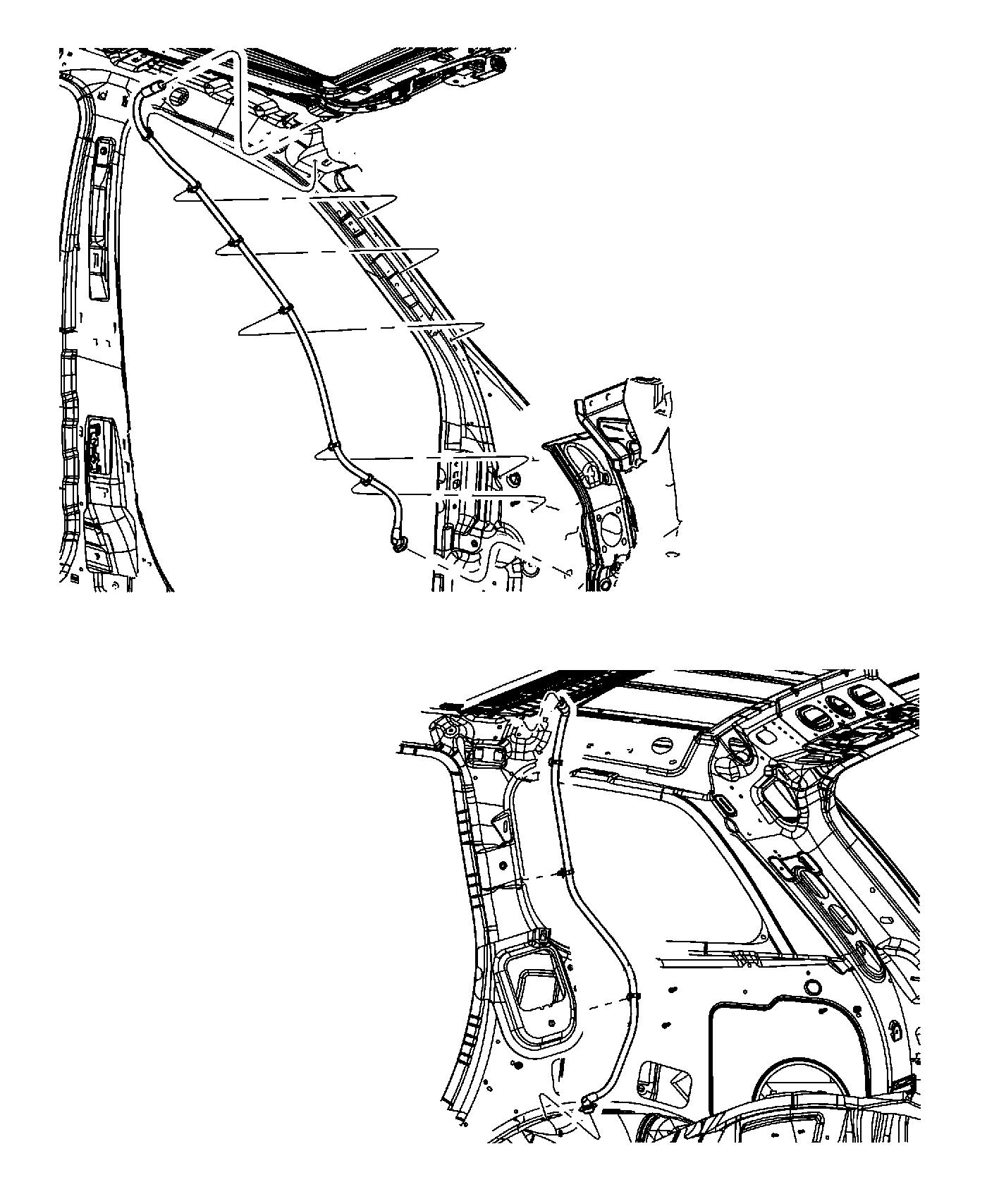 Diagram Sunroof Drain Hoses. for your Jeep Grand Cherokee  