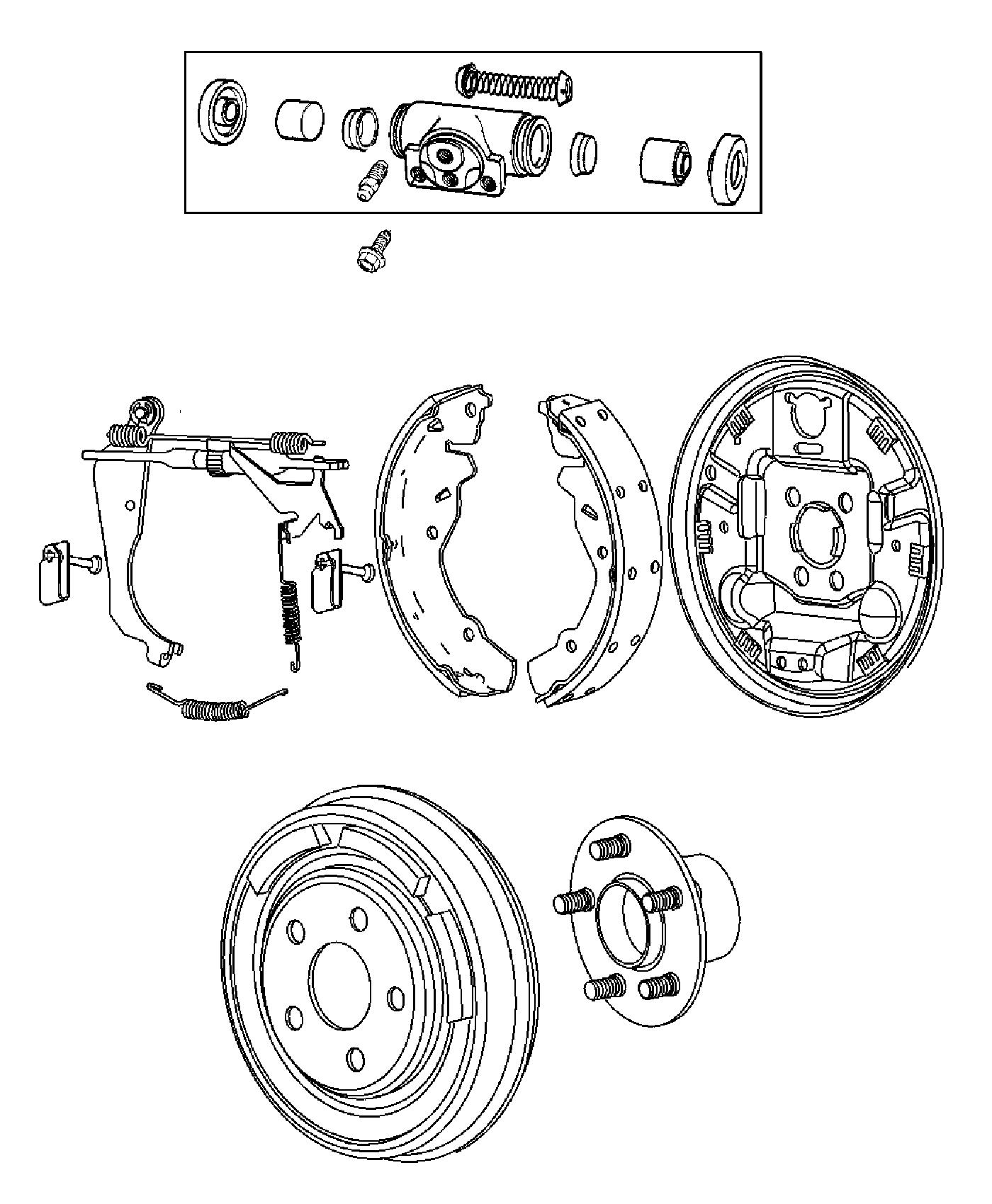 Diagram Brakes, Rear, Drum. for your Jeep Patriot  