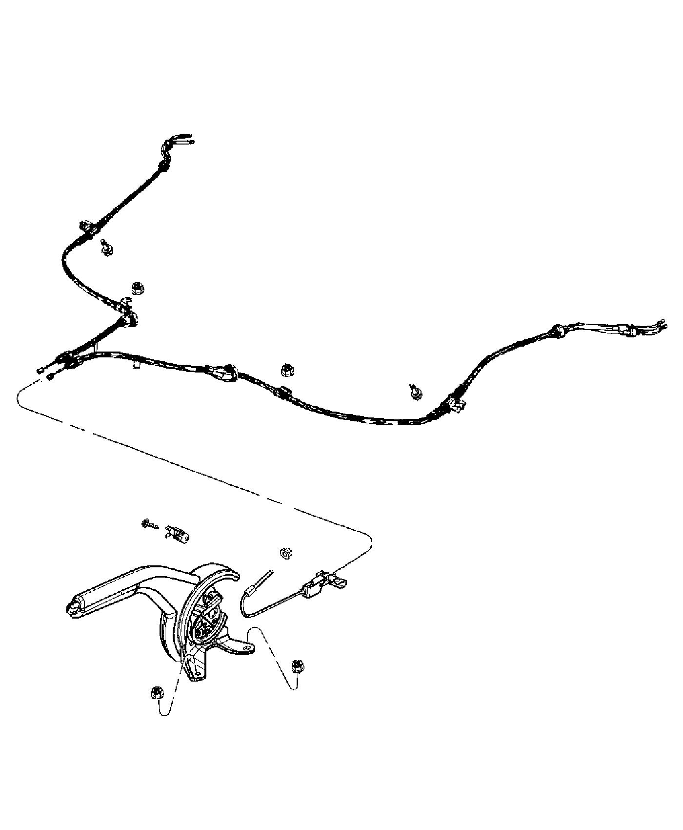 Diagram Park Brake Lever and Cables,Front. for your Jeep Patriot  