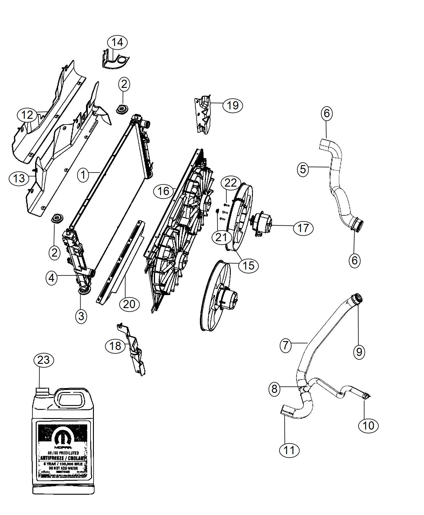 Diagram Radiator and Related Parts. for your Dodge Avenger  