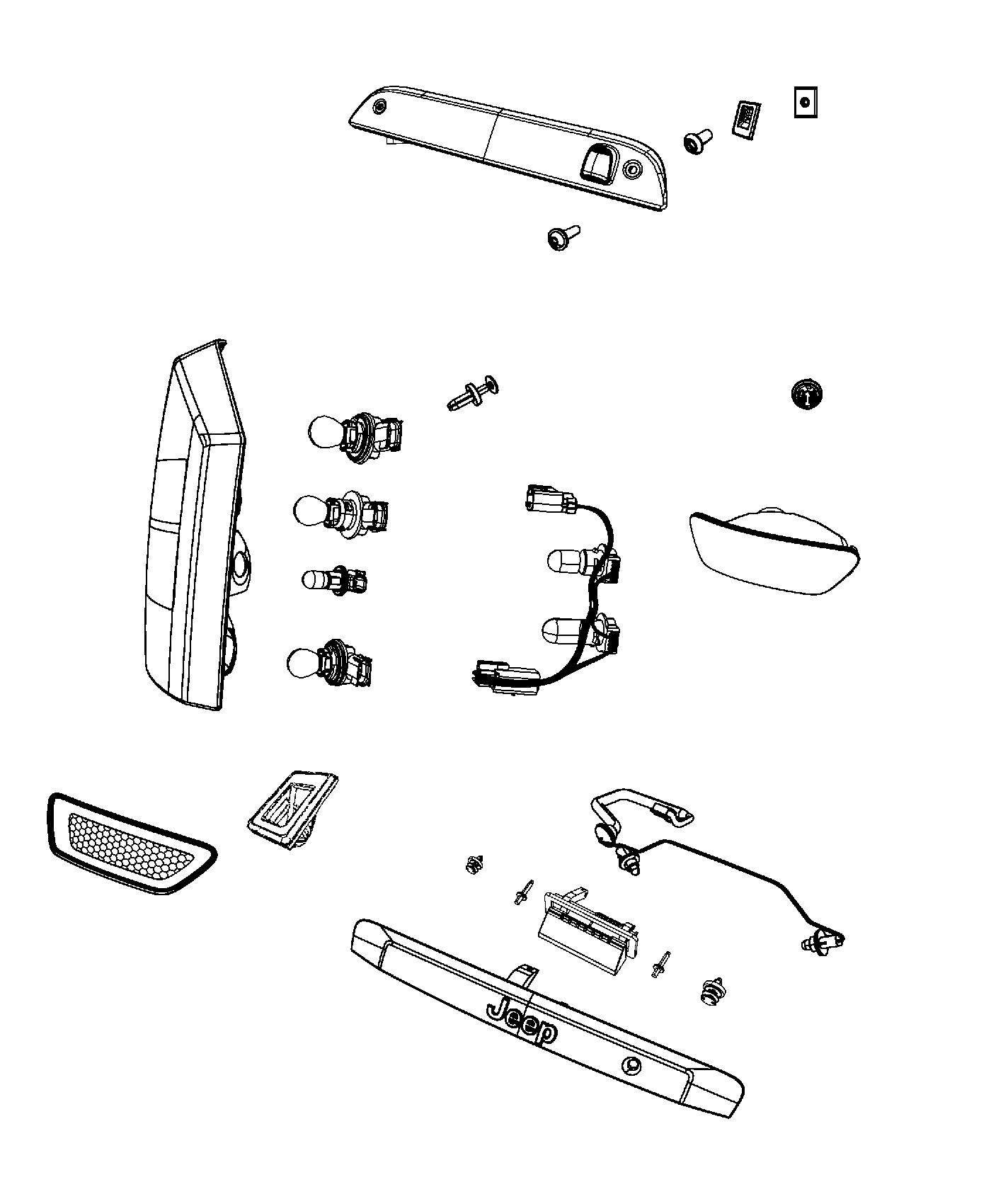 Diagram Lamps, Rear. for your Jeep Compass  