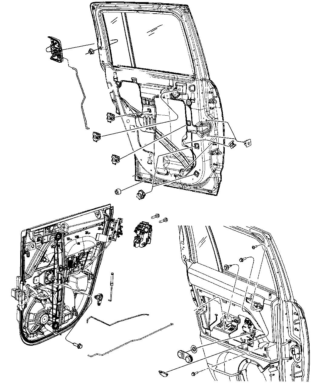 Diagram Rear Door, Hardware Components, Compass. for your 2019 Jeep Wrangler   