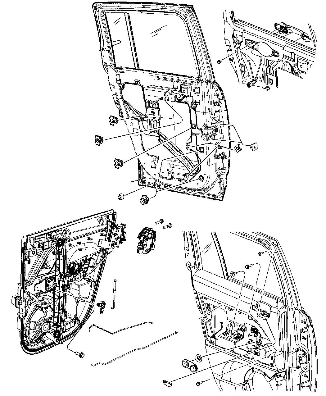 Diagram Rear Door, Hardware Components, Patriot. for your 2019 Jeep Wrangler   