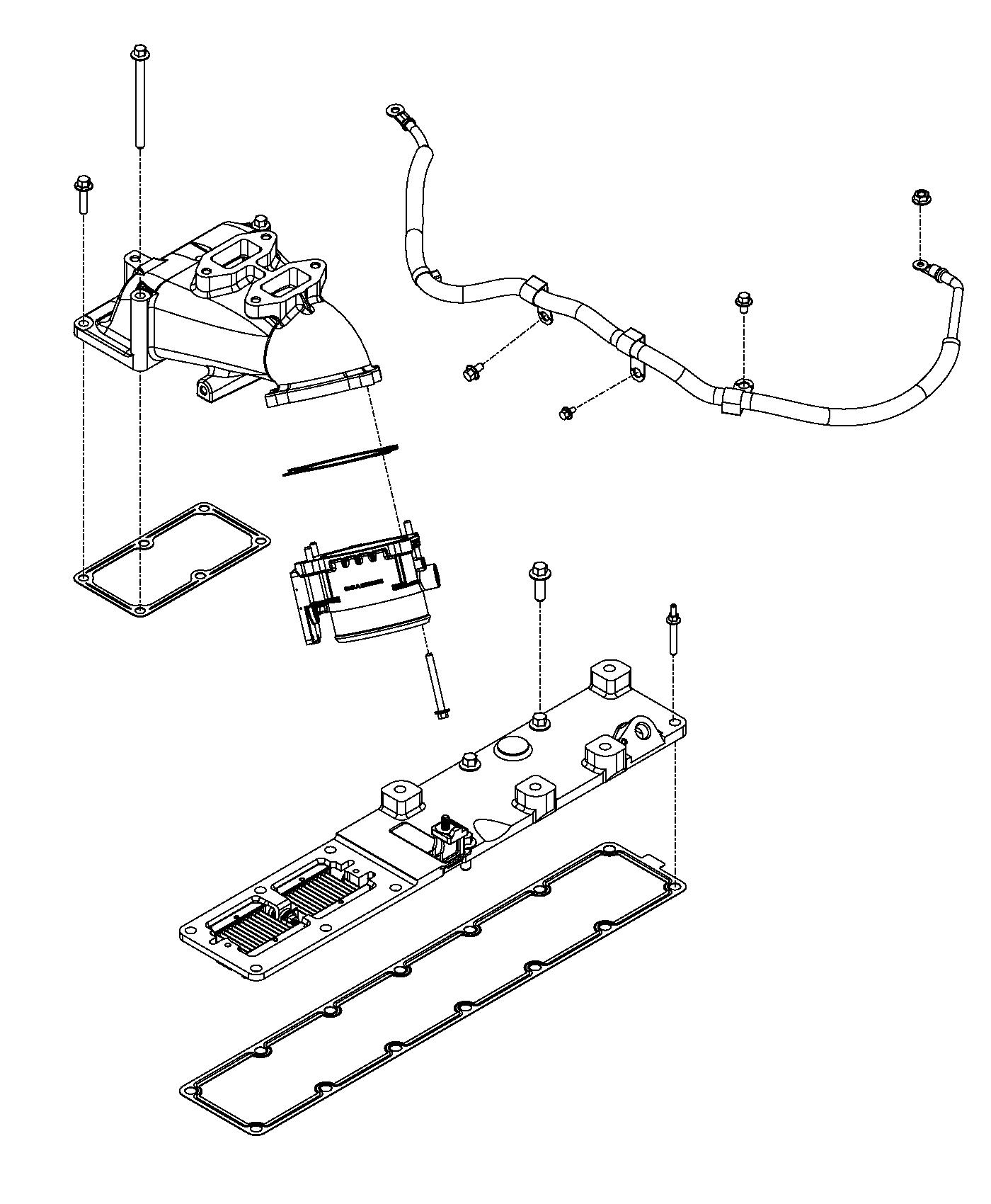 Intake Manifold And Air Intake Starting Aid 6.7L Diesel [6.7L I6 Cummins Turbo Diesel Engine]. Diagram