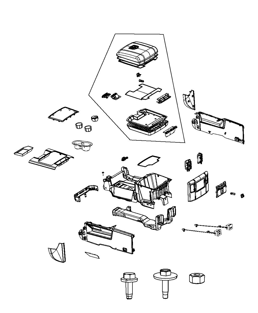 Diagram Floor Console [Full Length Floor Console] [Full Length Premium Floor Console]. for your 2012 Ram 1500   