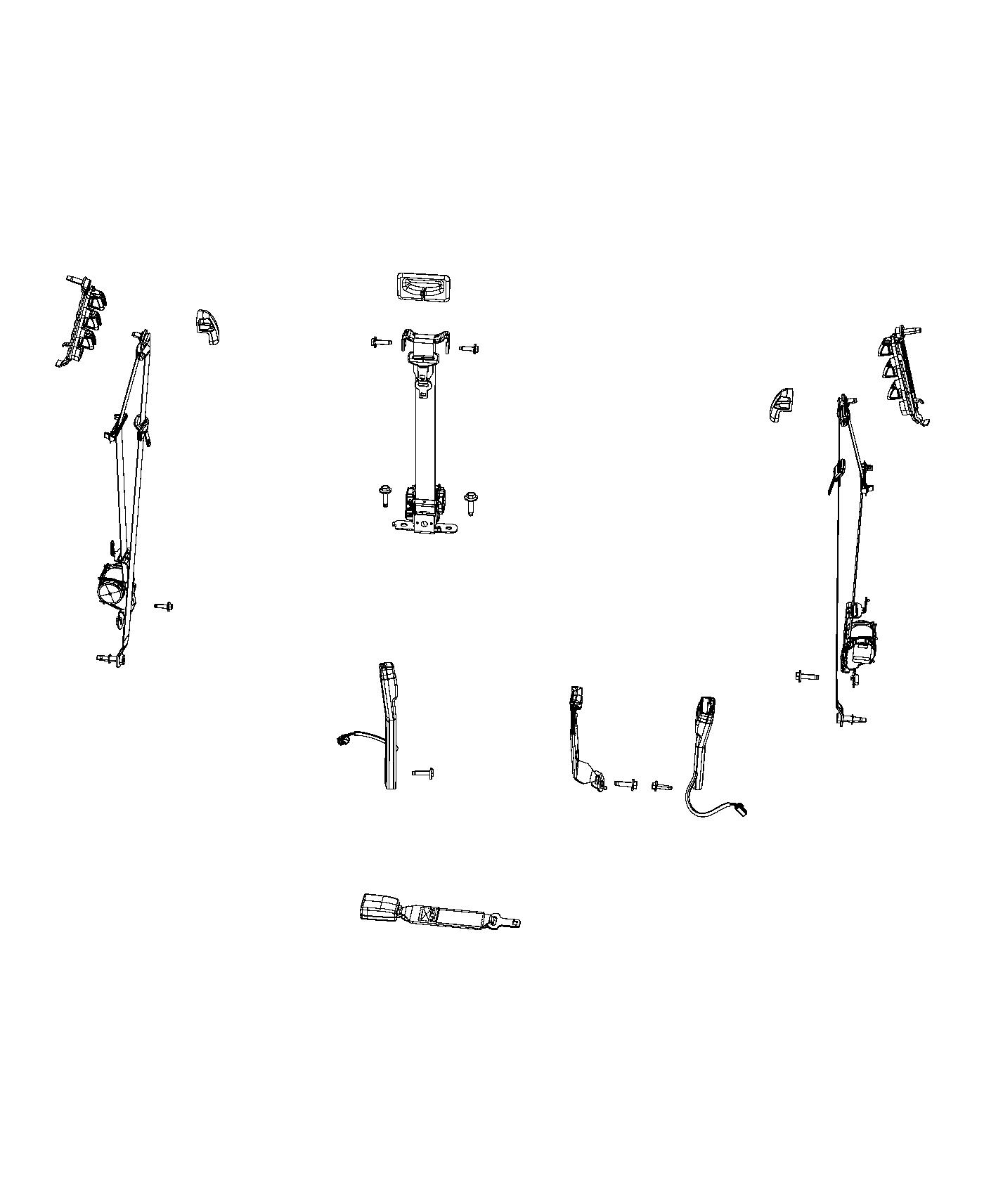 Diagram Seat Belts Front , Body 63, 64, 65, 66. for your 2003 Chrysler 300  M 