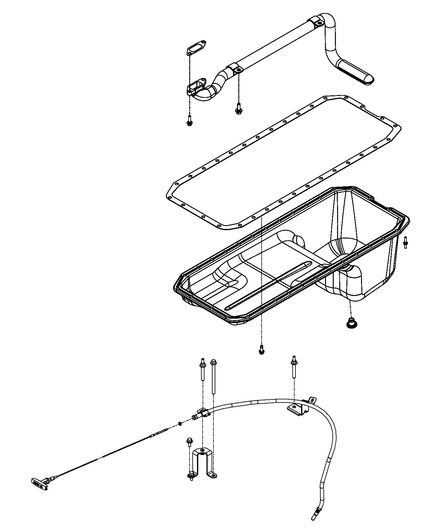 Diagram Engine Oil Pan, Engine Oil Level Indicator And Related Parts 6.7L Diesel [6.7L I6 Cummins Turbo Diesel Engine]. for your 1999 Chrysler 300  M 