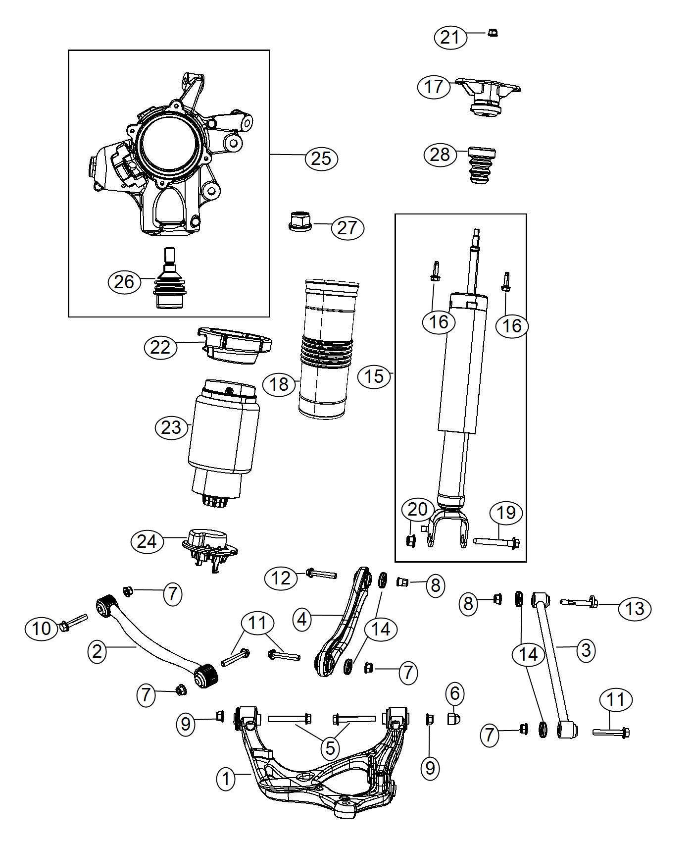 Diagram Suspension,Rear. for your 2000 Chrysler 300  M 