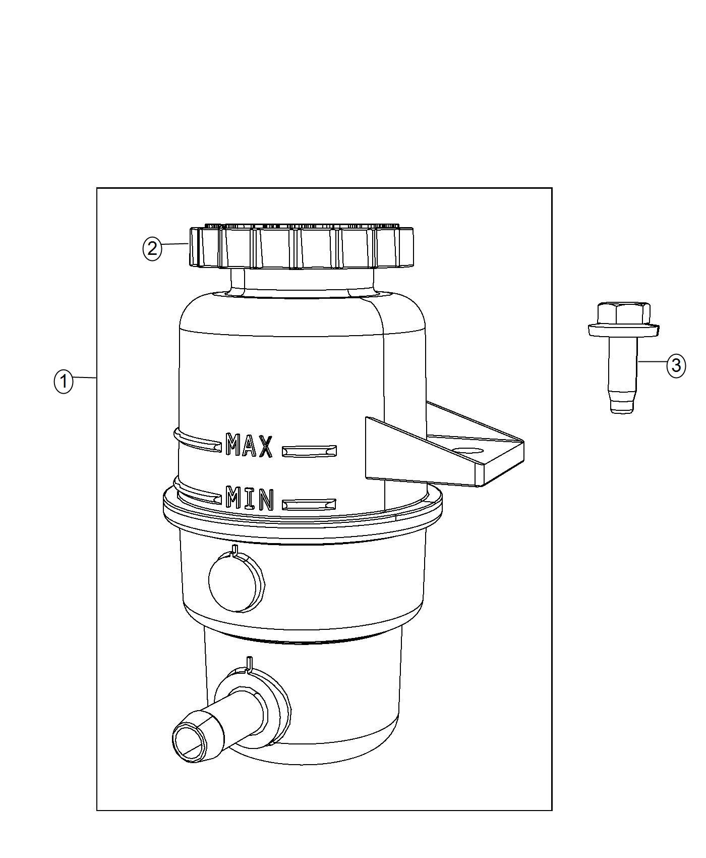 Diagram Power Steering Reservoir. for your Jeep