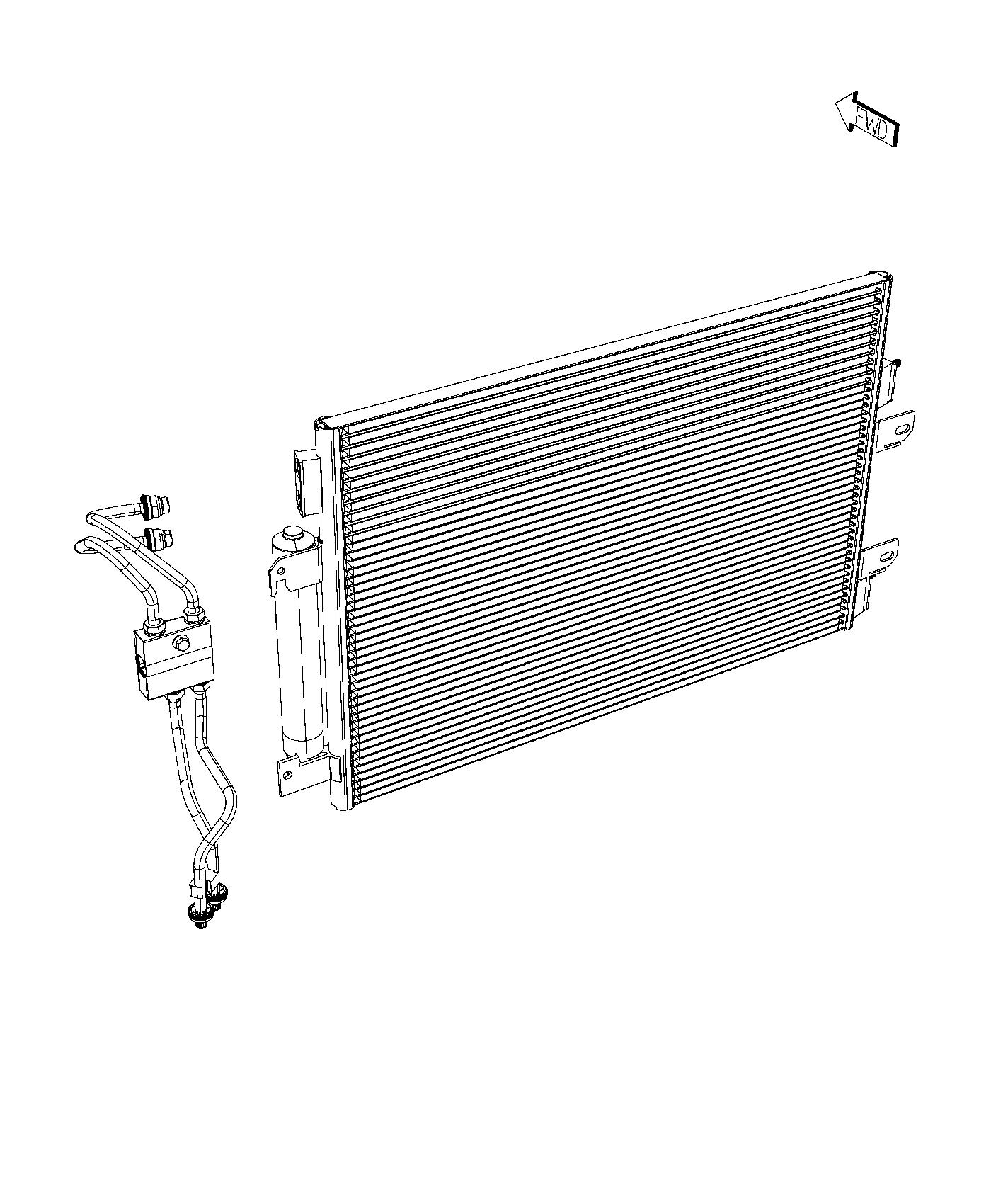 Diagram Transmission Oil Cooler and Lines. for your Jeep