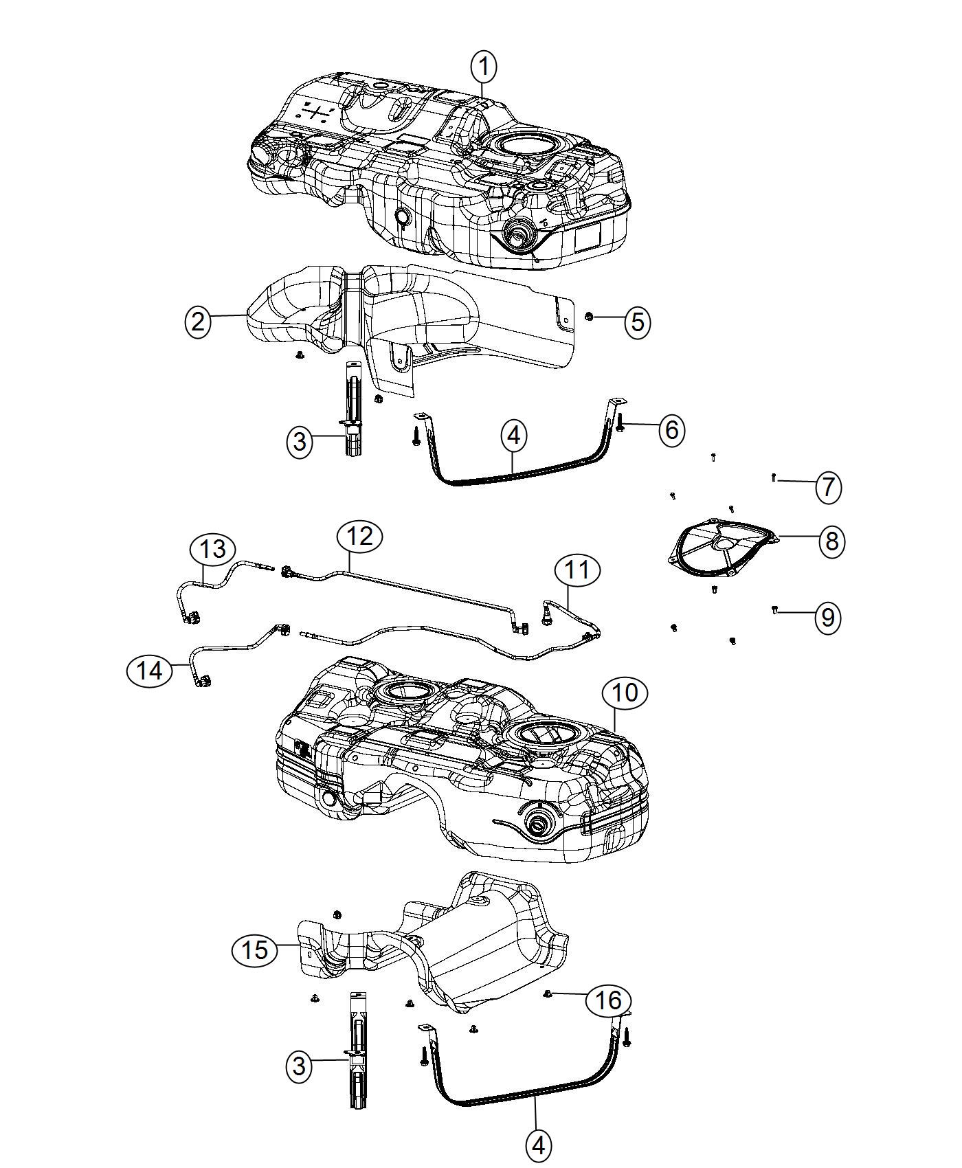 Diagram Fuel Tank. for your 2014 Jeep Cherokee   