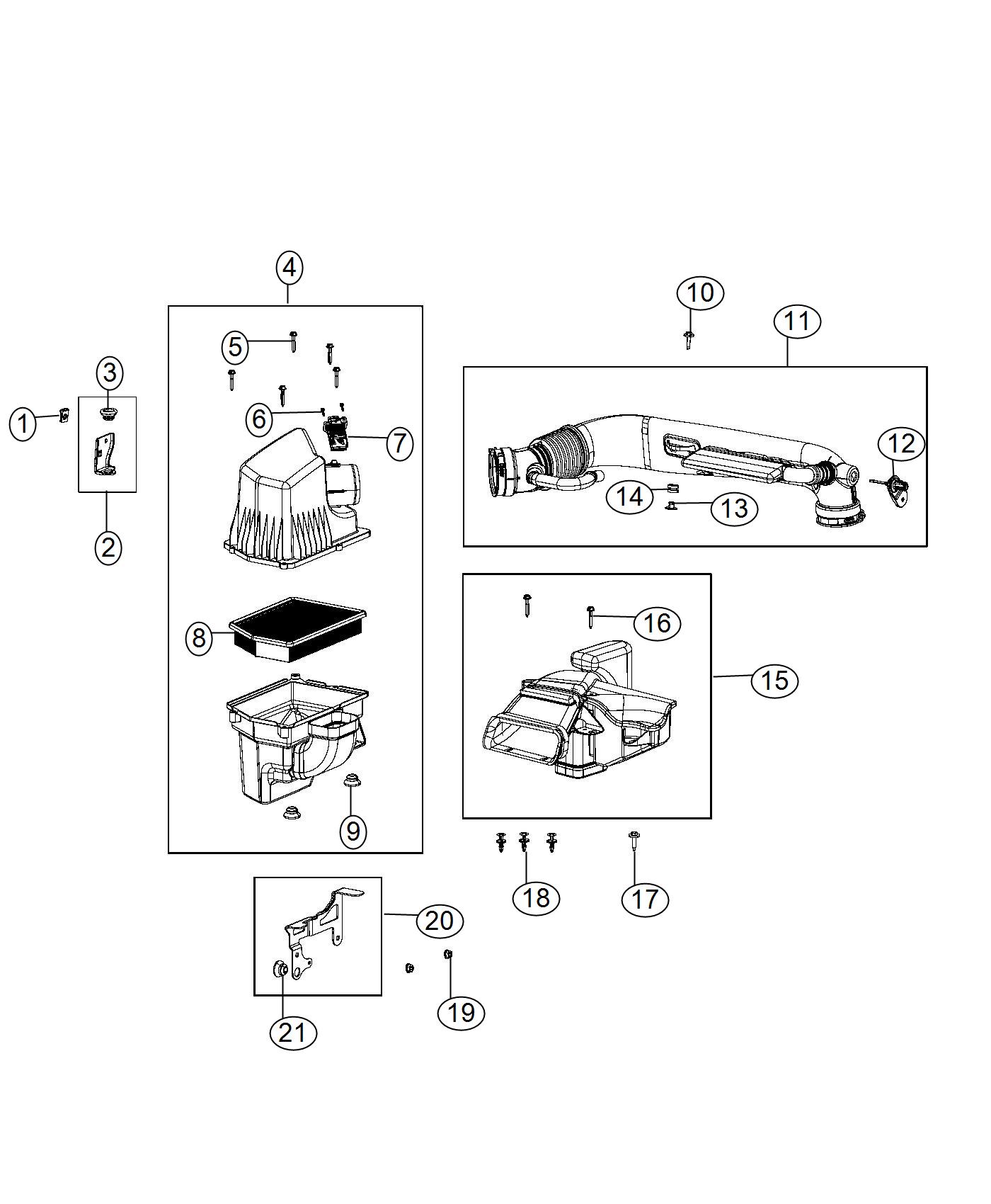 Diagram Air Cleaner. for your 2008 Dodge Charger   