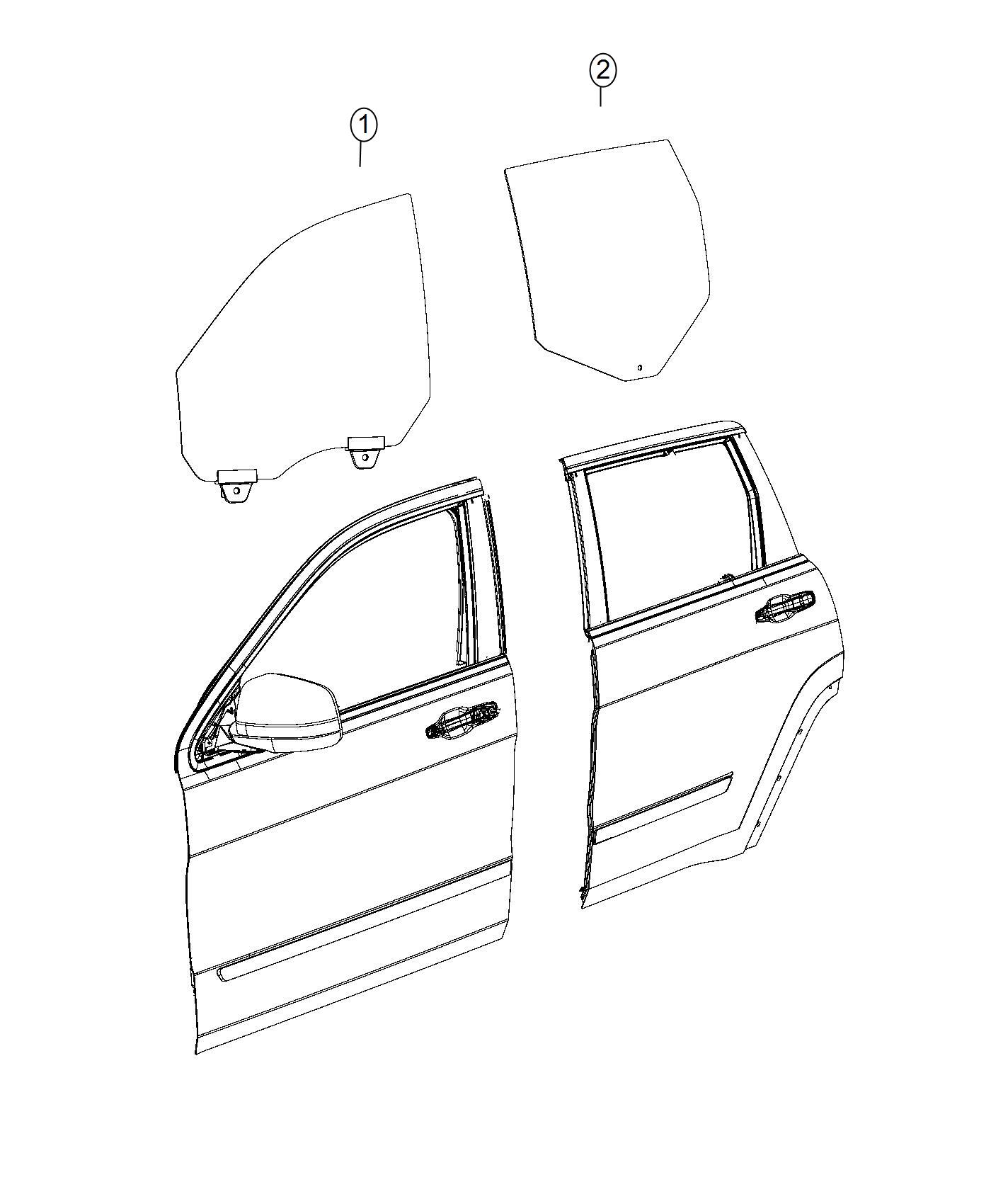 Diagram Glass, Front And Rear Door. for your Chrysler 300  M