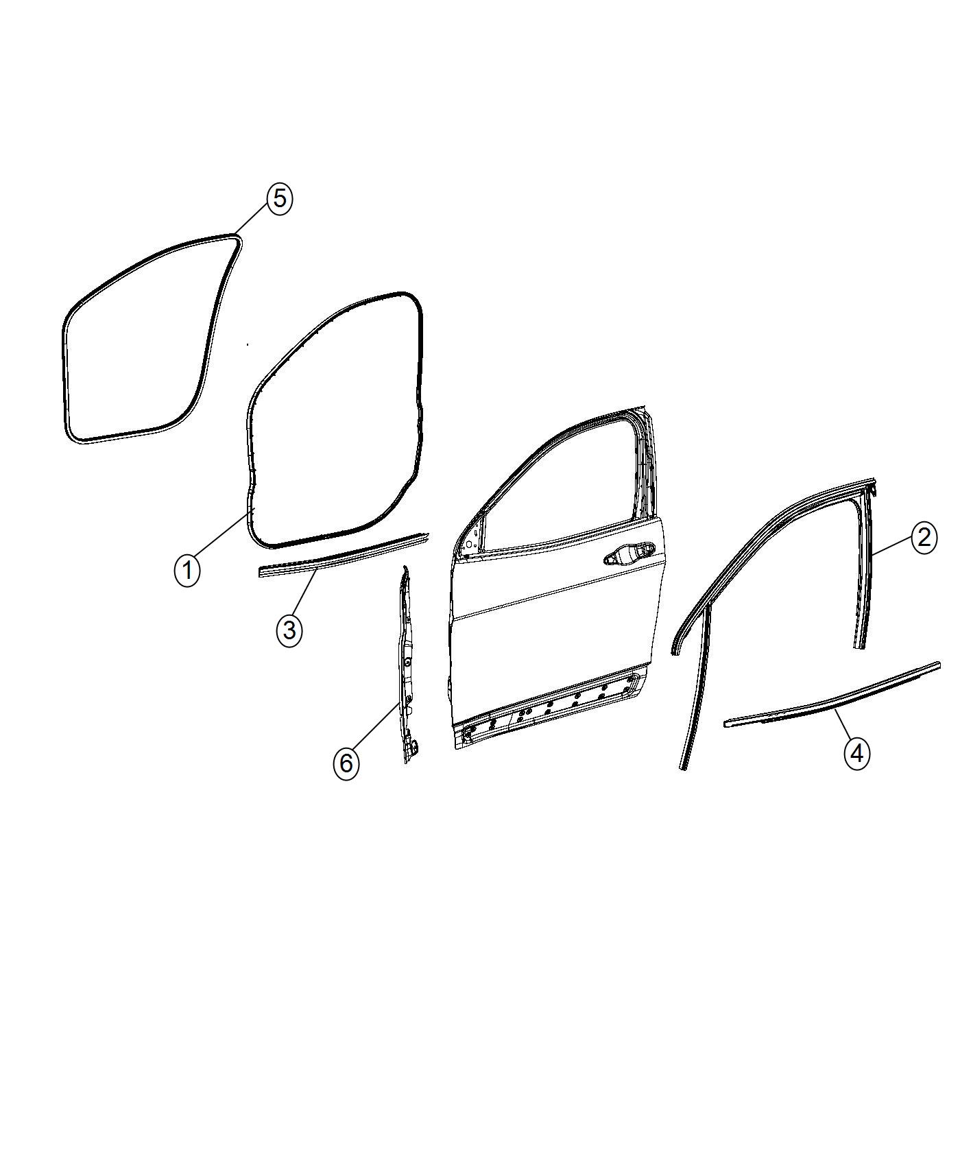 Weatherstrips, Front Door. Diagram