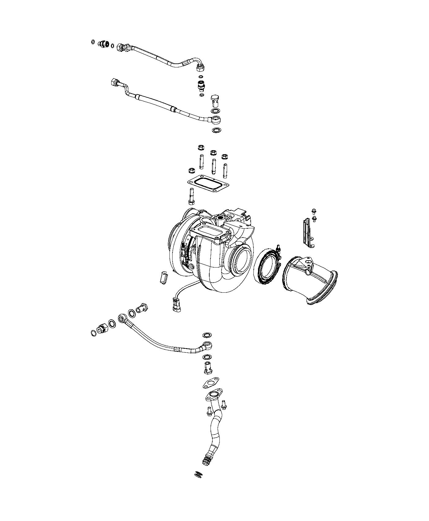 Diagram Turbocharger And Oil Lines/Hoses 6.7L Diesel [6.7L I6 Cummins Turbo Diesel Engine]. for your Ram 4500  