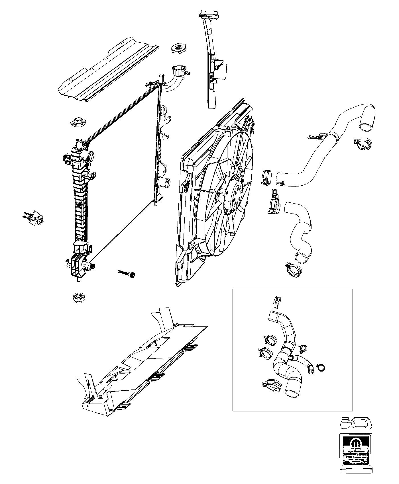 Diagram Radiator and Related Parts. for your 2003 Chrysler 300  M 