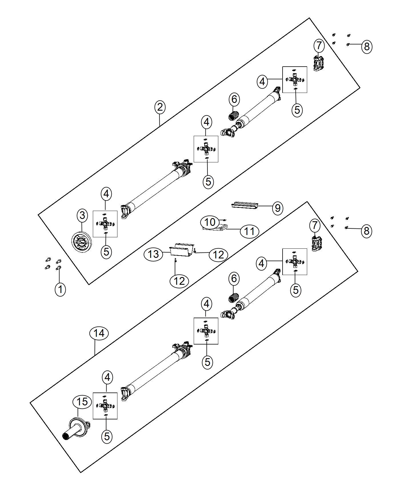 Shaft, Drive, 2-Piece. Diagram