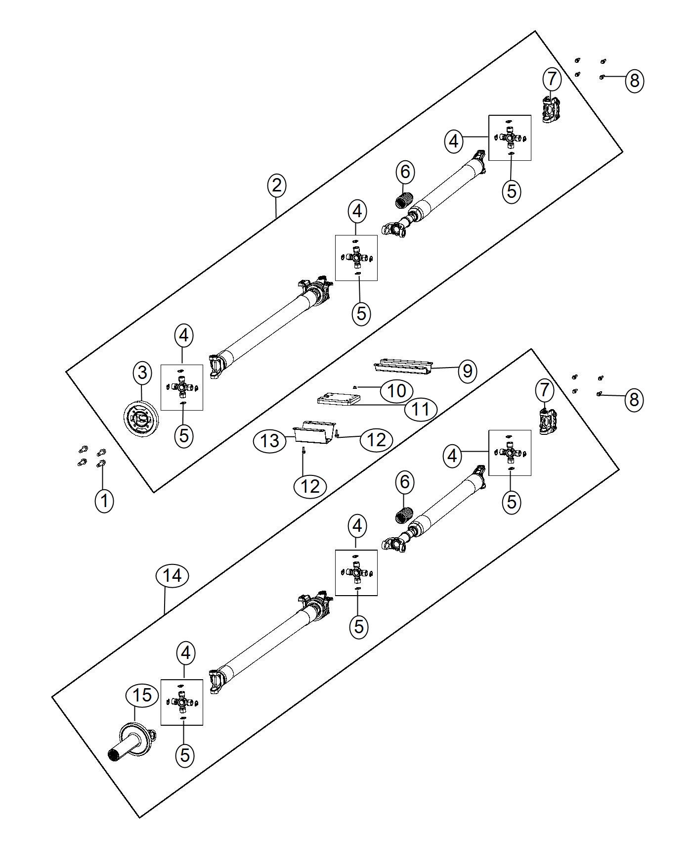 Shaft, Drive, 2-Piece. Diagram