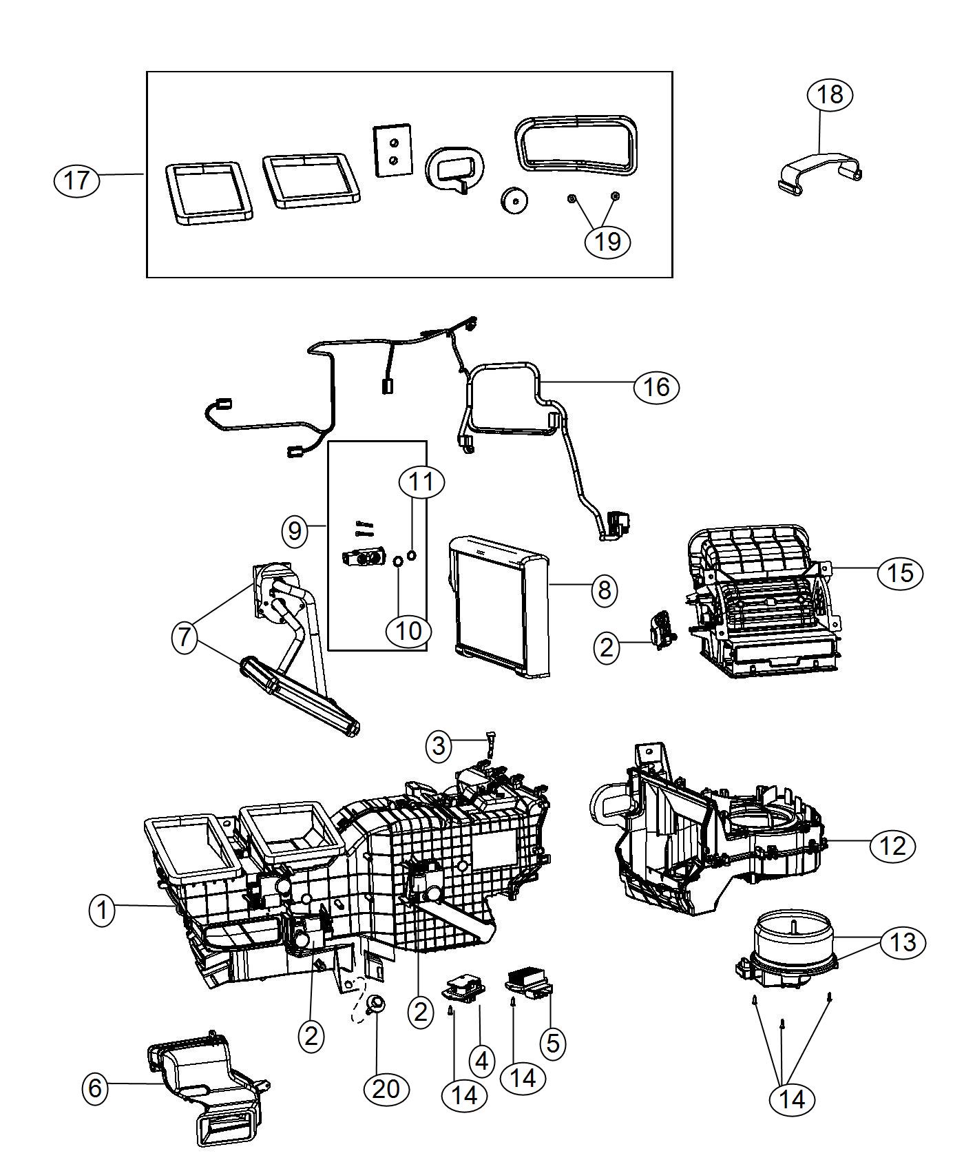 Diagram A/C and Heater Unit. for your 2000 Chrysler 300  M 