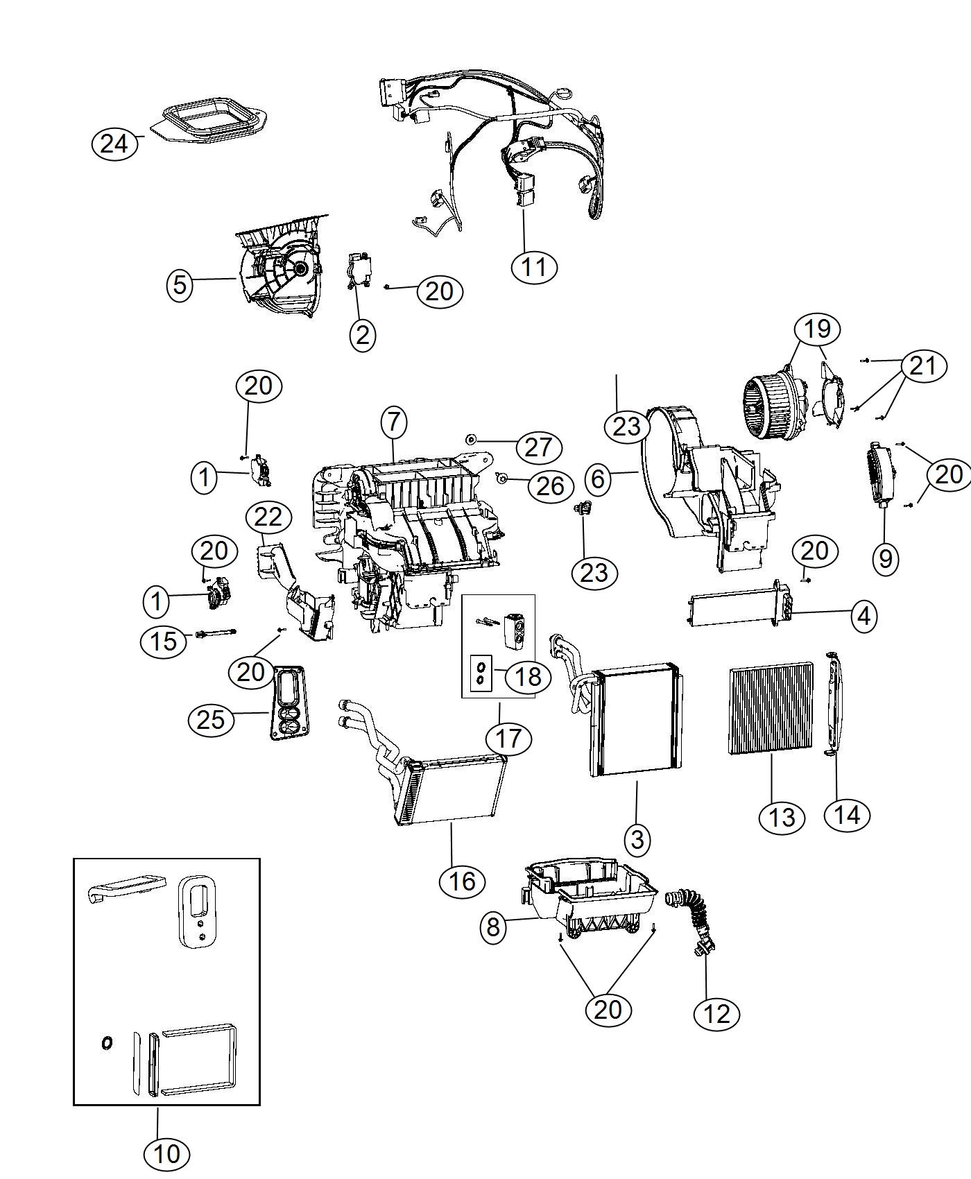 Air Conditioning and Heater Unit. Diagram