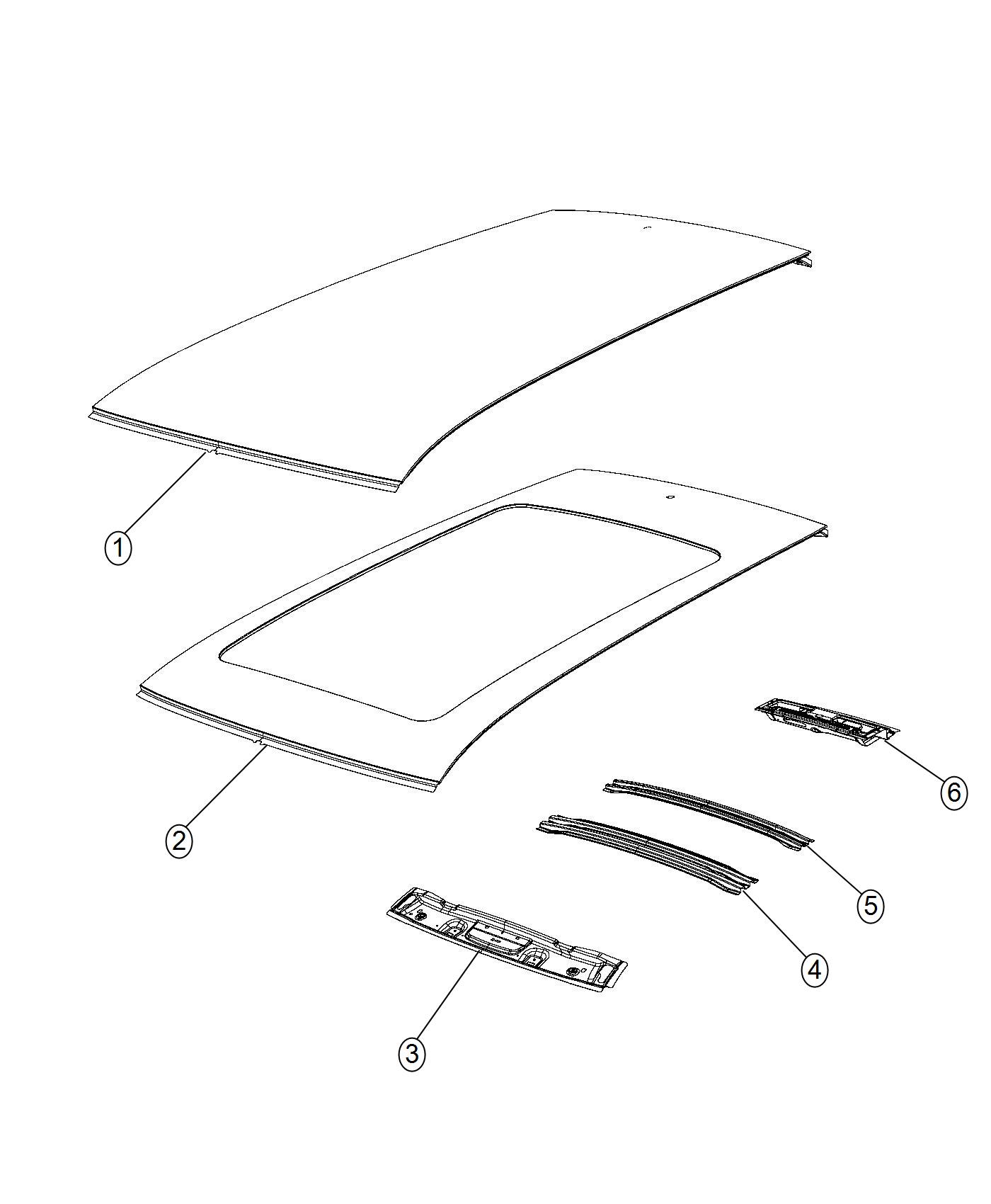 Diagram Roof Panel. for your Jeep Cherokee  