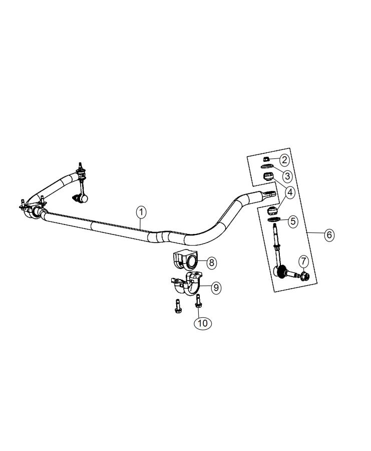 Diagram Stabilizer Bar, Front, 4WD. for your 2003 Chrysler 300  M 