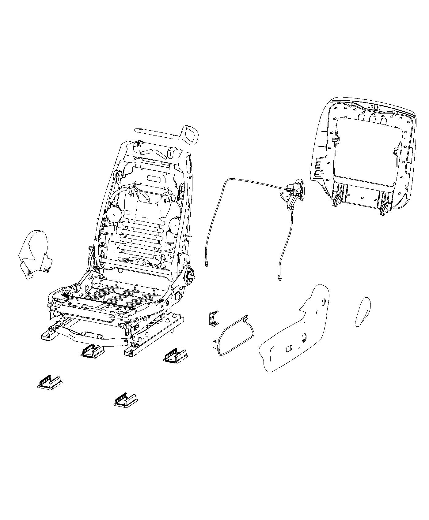 Diagram Adjusters, Recliners and Shields - Driver Seat - Power. for your Dodge