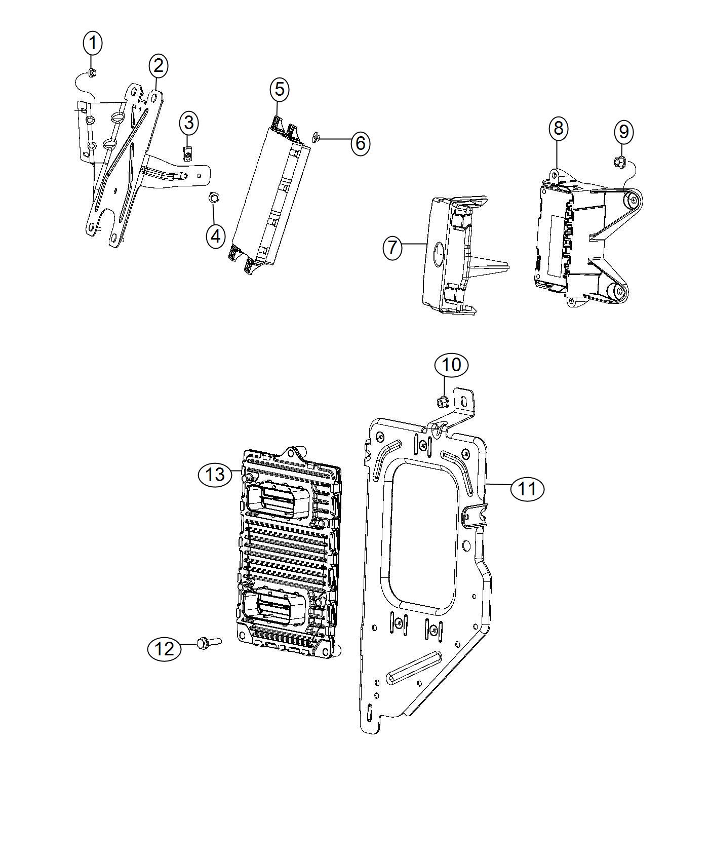 Diagram Modules, Engine Compartment. for your Ram 3500  