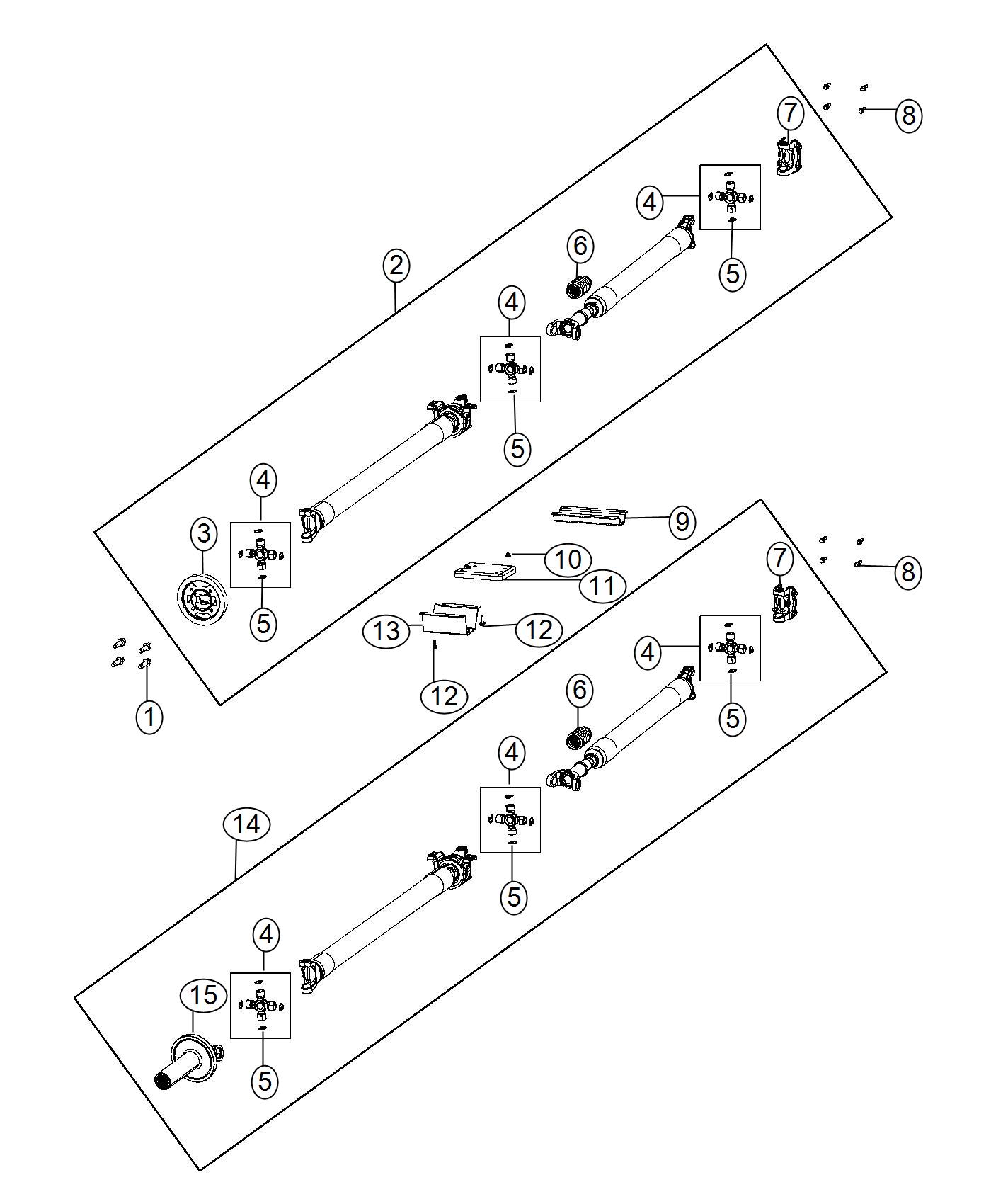 Shaft, Drive, 2-Piece. Diagram