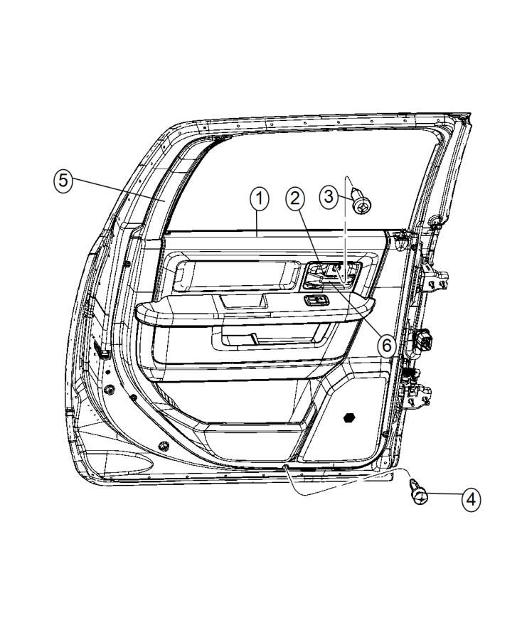 Diagram Rear Door Trim Panels. for your 2001 Dodge Ram 1500   